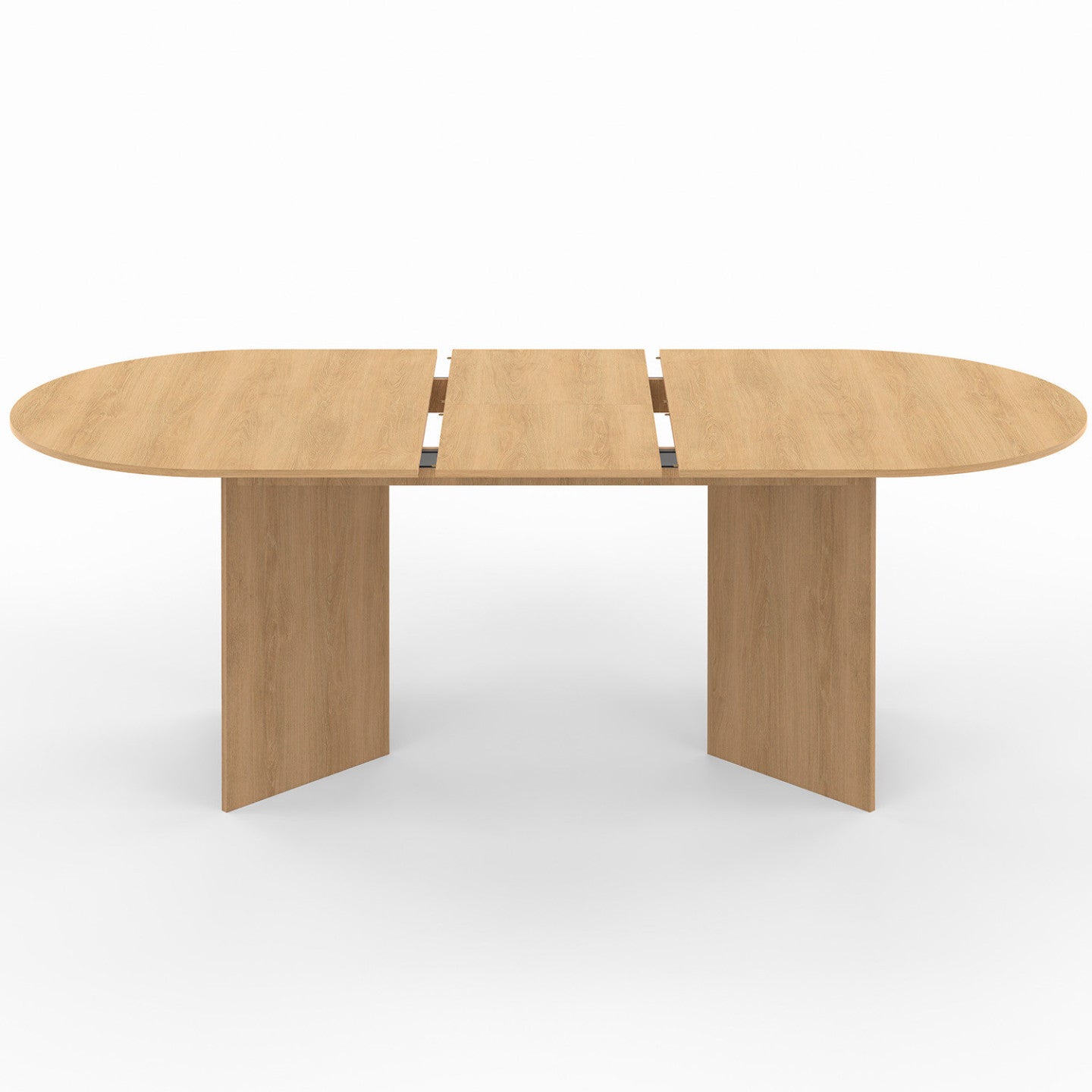Table à manger extensible ovale MARTHE 6 -10 personnes bois façon hêtre 160-200 cm - 3