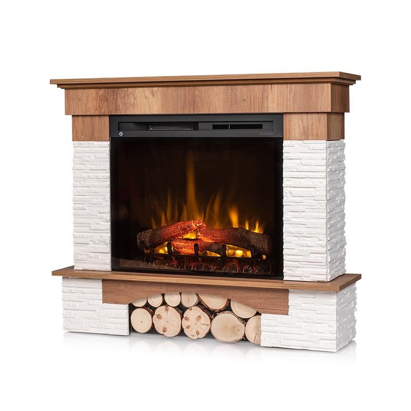 Kominek elektryczny 1400W ścienny 28" XHD grzewczy pilot LED dekor dąb Warmtec Porto