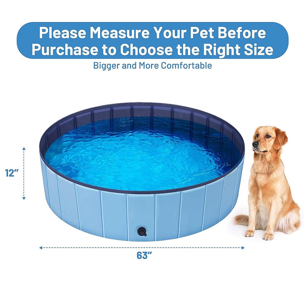 Piscina Pieghevole Per Cani E Bambini - Vasca Portatile Antiscivolo 160x30 Cm