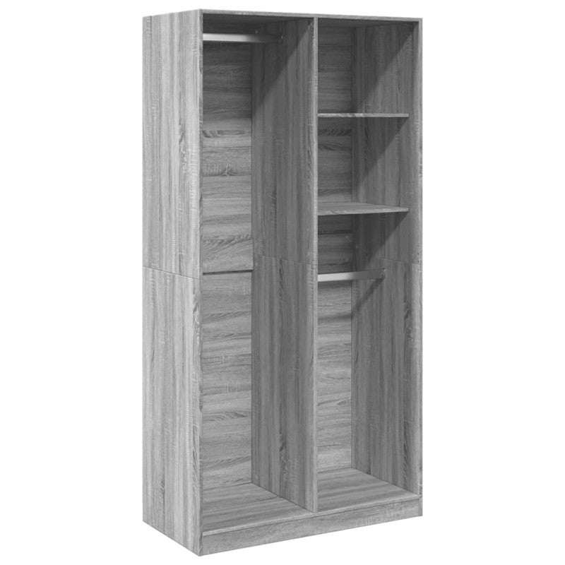 Garde robe sonoma gris 100x50x200 cm bois d ingénierie - 2