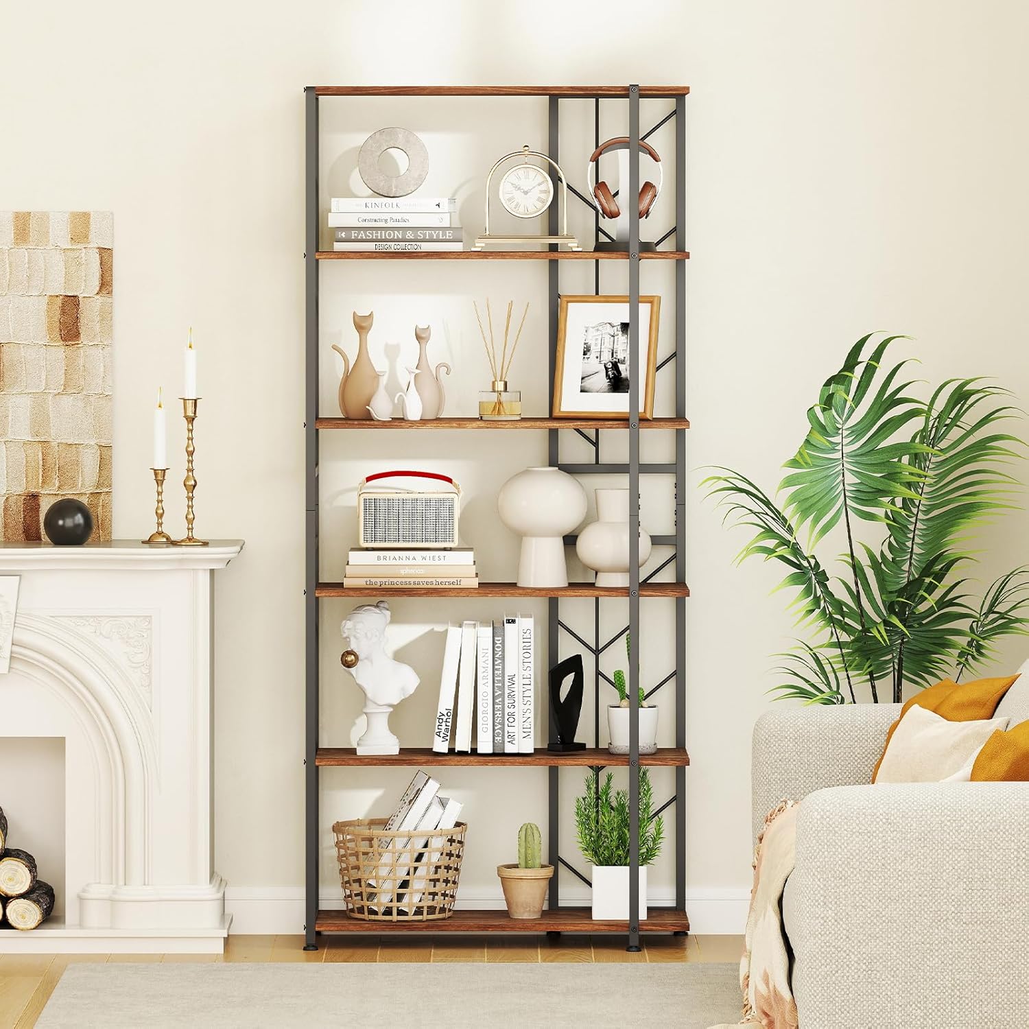 Bibliothèque Multi-rangements 6 niveaux H206 cm - 4YOU Bibliothèque Multi-rangements 6 niveaux H206 cm - 4YOU