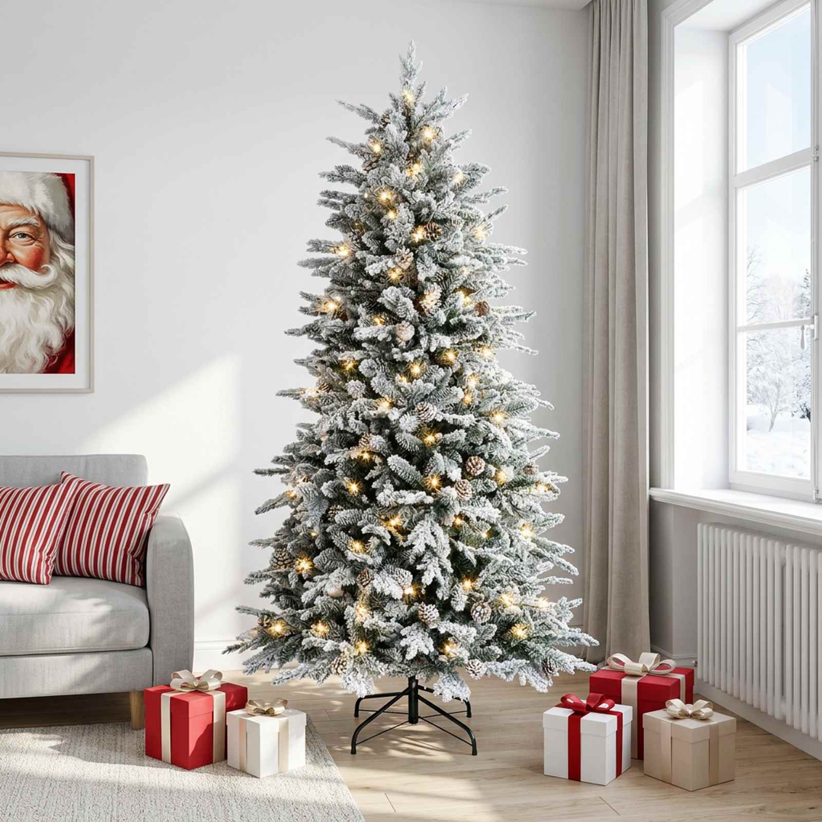 Árbol de Navidad artificial con ramas articuladas 150 cm vidaXL | Leroy ...