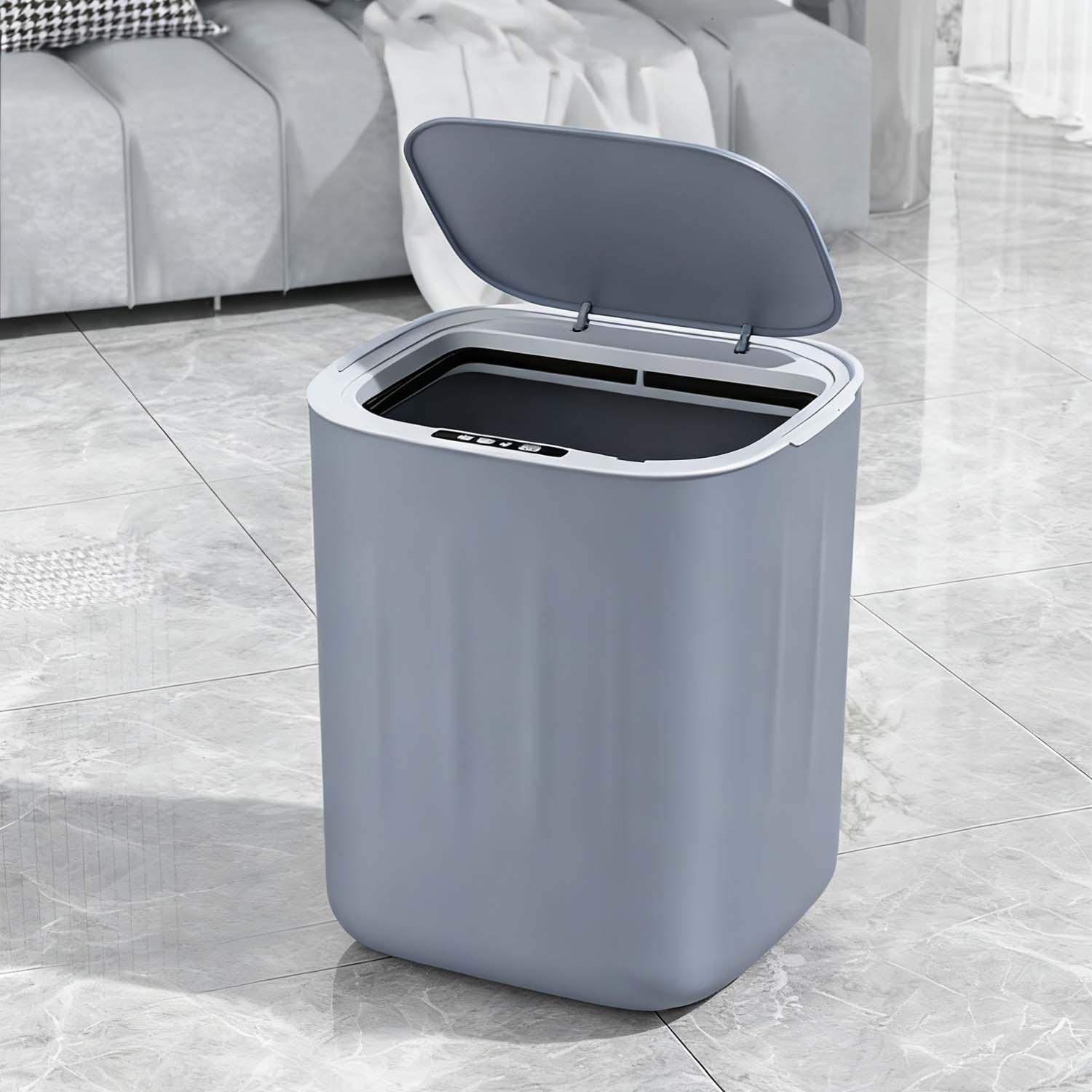 Lot De 2 Poubelles à Adsorption Automatique De 10 Litres Chacune, Pour La Maison Ou Le Bureau 140 Sacs Poubelles Inclus 69335297