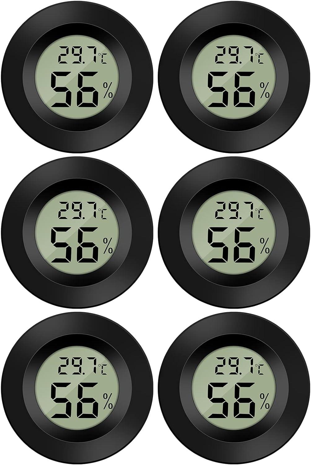 Mini Cyfrowy Termometr LCD Higrometr Temperatura Wilgotność 0~50℃ 10%~99% RH Termometr Przenośny Termo Higrometr Wskaźnik do Biura (6 SZTUK)