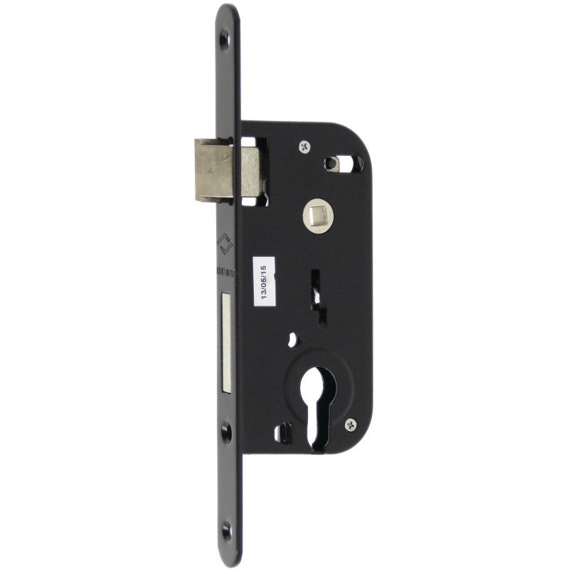 Serrure à larder MULTIBAT à profil européen axe 50 mm finition noir à