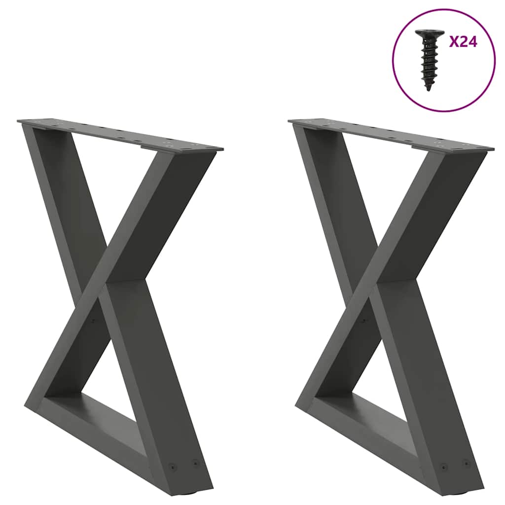 Nogi do stolika kawowego 2 szt. Antracyt 60x(42-43,3) cm Stal vidaXL