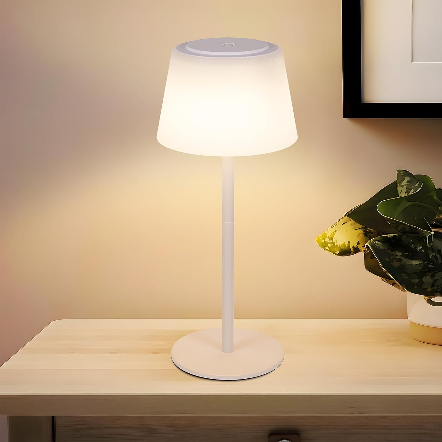 ZMH Lampa stołowa LED dotykowa regulacja natężenia, nowoczesna lampa stołowa z baterią 3600 mAh do salonu