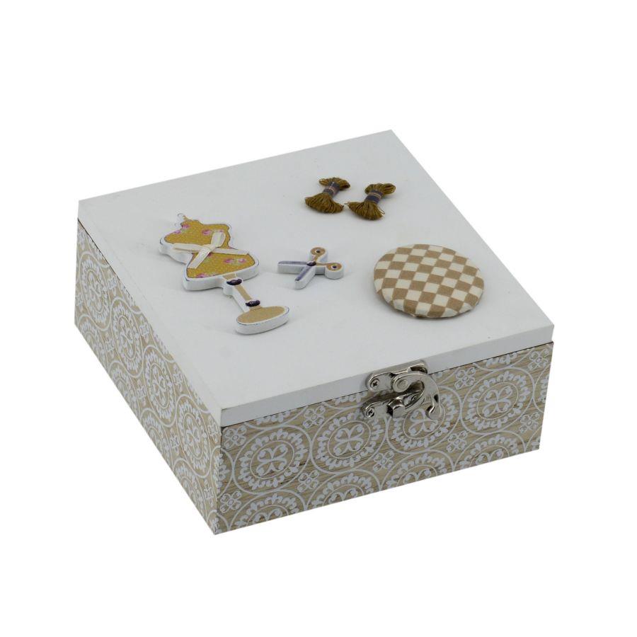 Caja madera colofonia natural cuadrada cm15x15h7,5