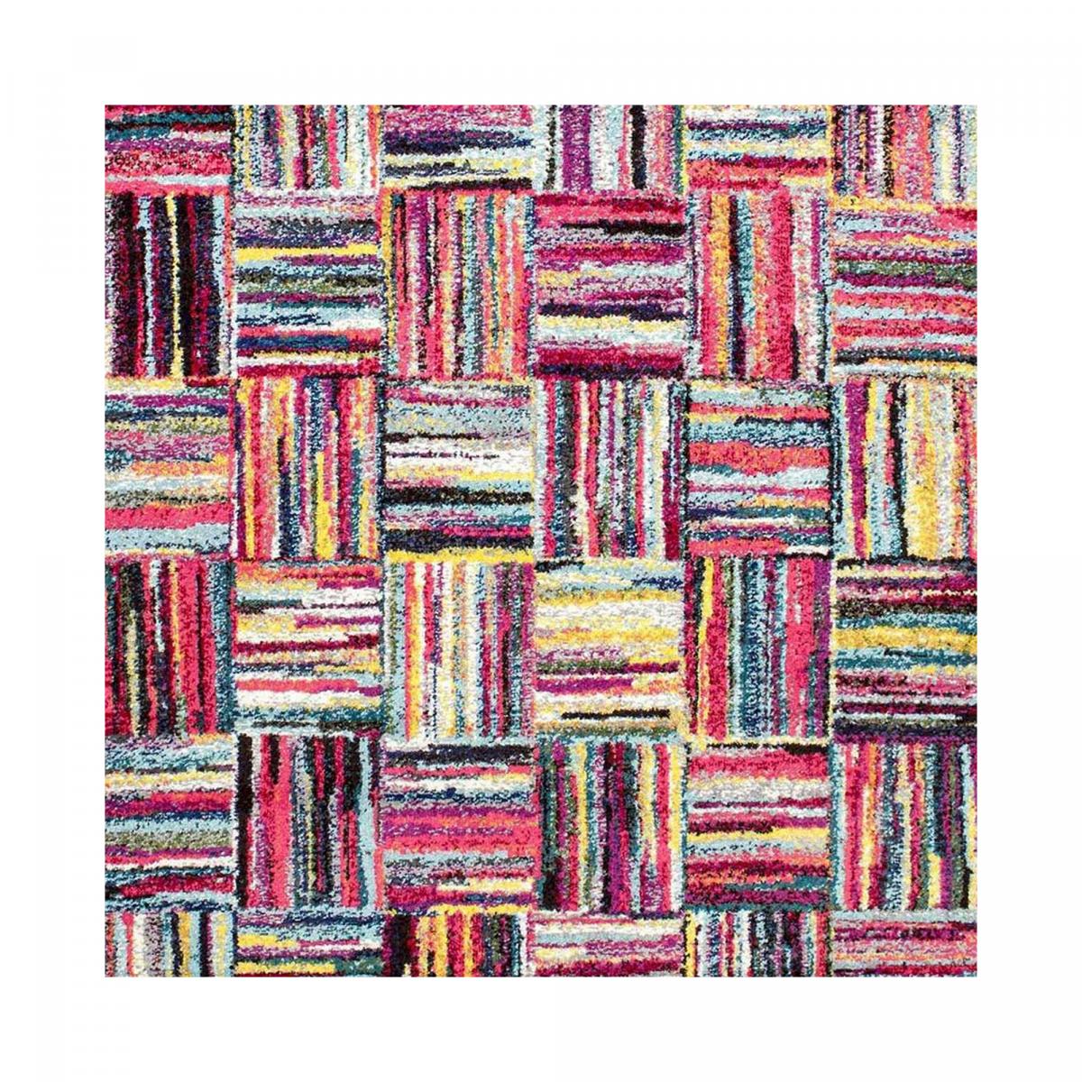 tapis salon 120x170 tissé multicolore rectangle motif géométrique LYN6 BRIK - 4