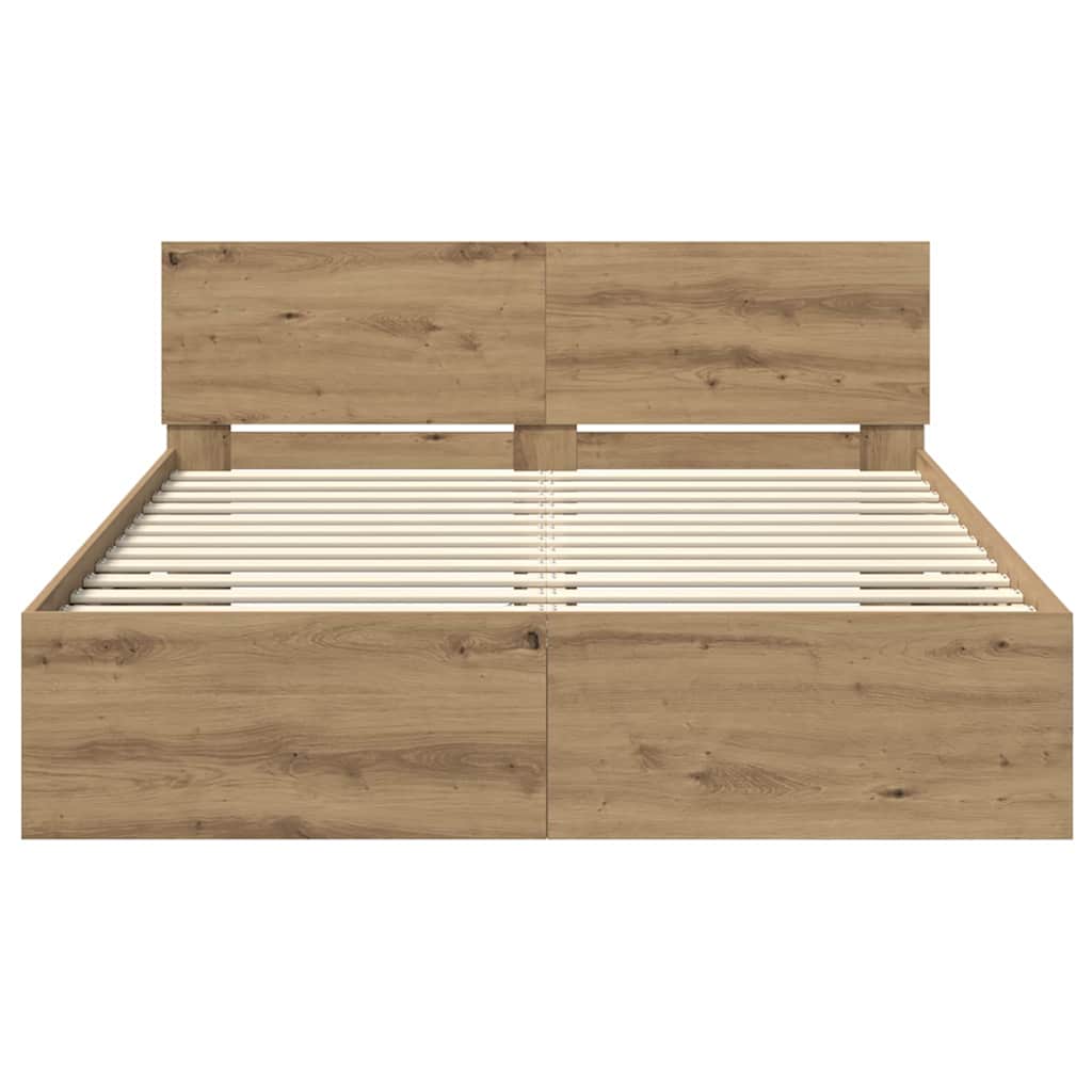 Cadre de lit en panneau de bois pour la chambre, 150 × 200 cm - 6