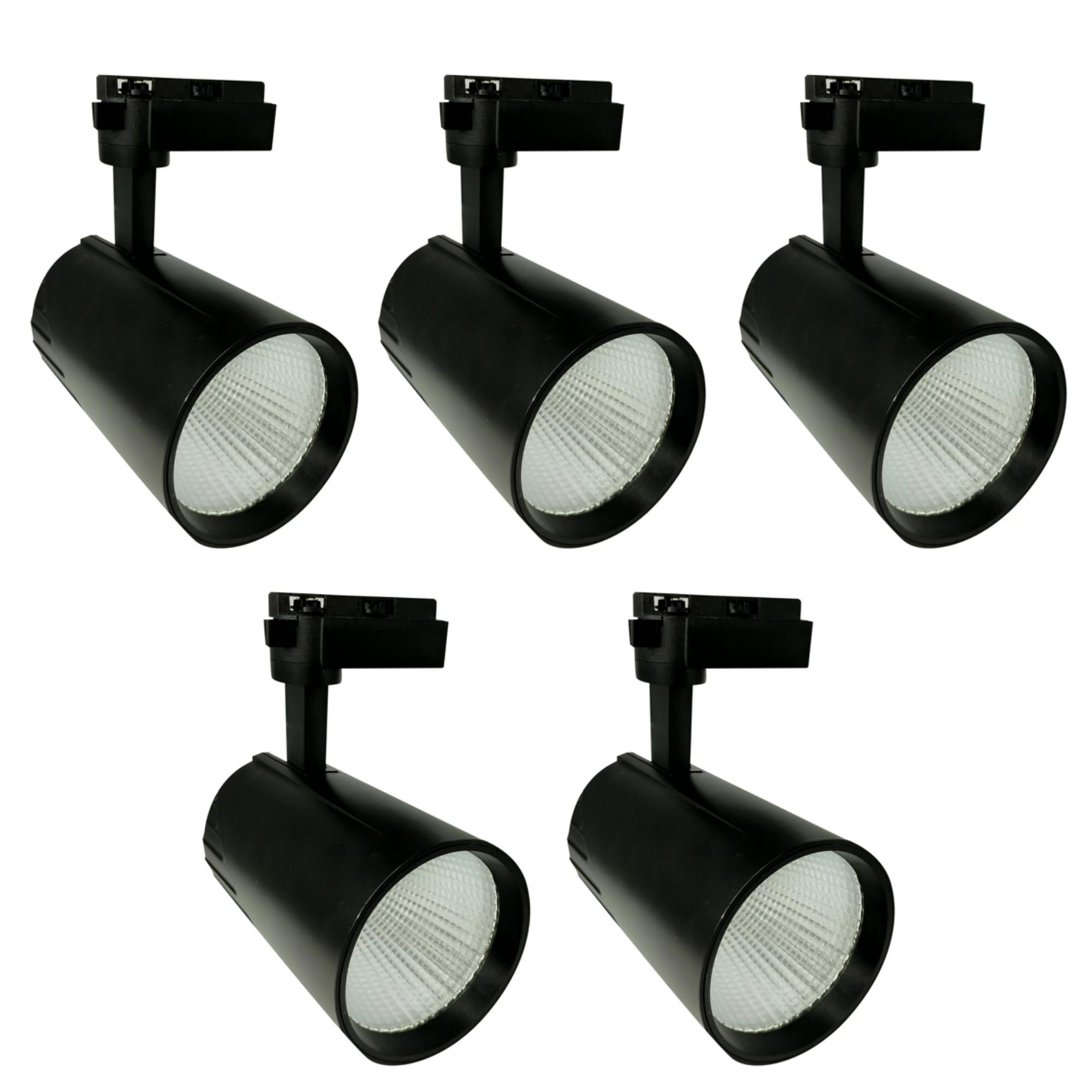 5x Reflektor sufitowy LED Track Light 30W, ciepła biel 3000K, 3000 lumenów, 185V-265V AC jednofazowy, kolor czarny