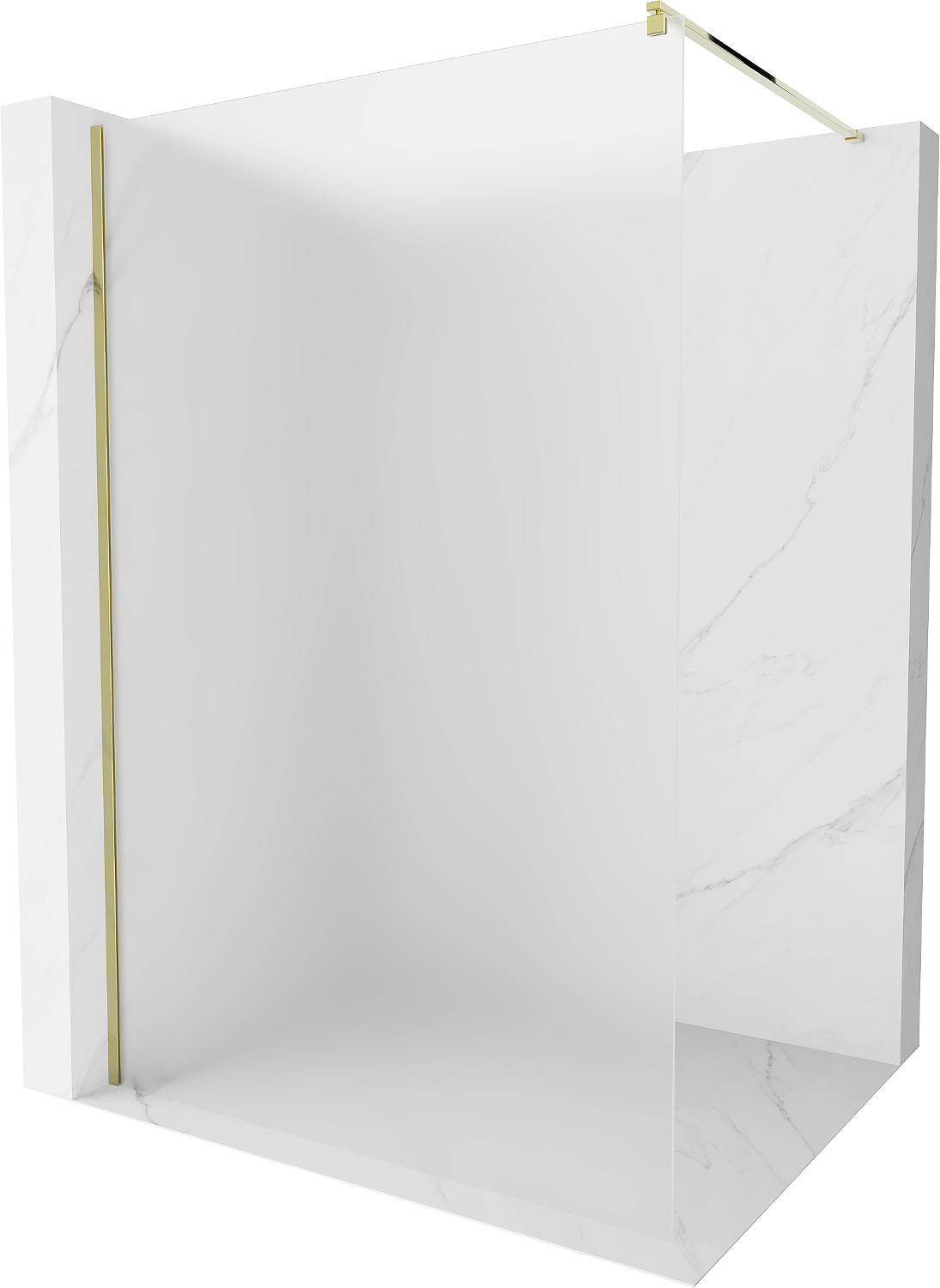 Mexen Kioto ścianka prysznicowa Walk-in 80 x 200 cm, szron 8 mm, złota - 800-080-101-50-30