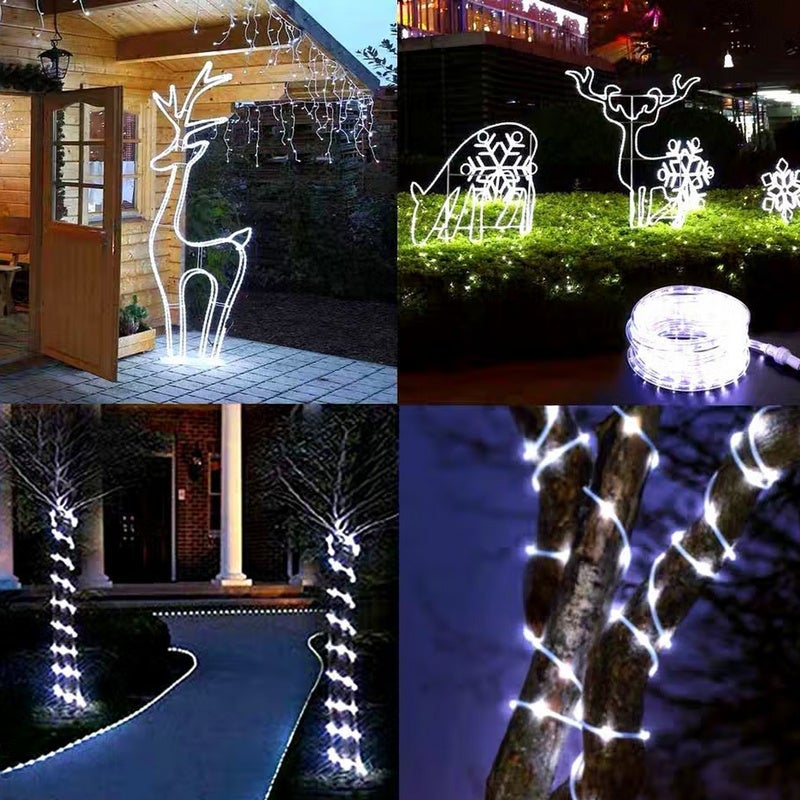 Guirlande Tube lumineux LED 30m - 8 jeux de lumière -LED Tuyau Bande IP65,Blanc Froid - 7
