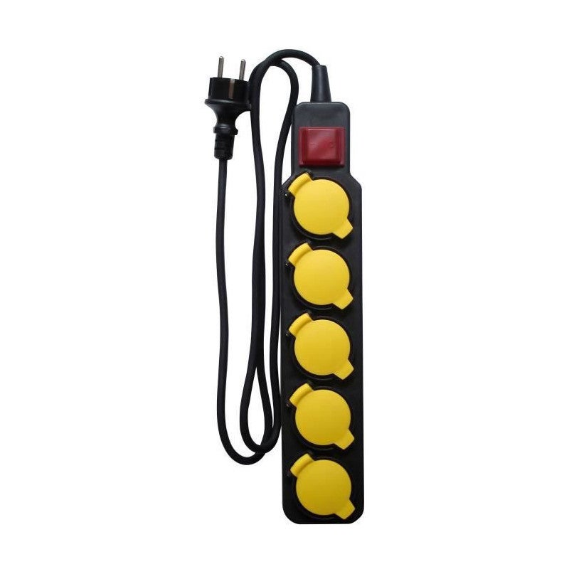 Spina Maschio In Gomma 16A 2P+T IP44: Impermeabile, Con Spellacavi Integrato, Potenza Max 3680W, Certificato NF