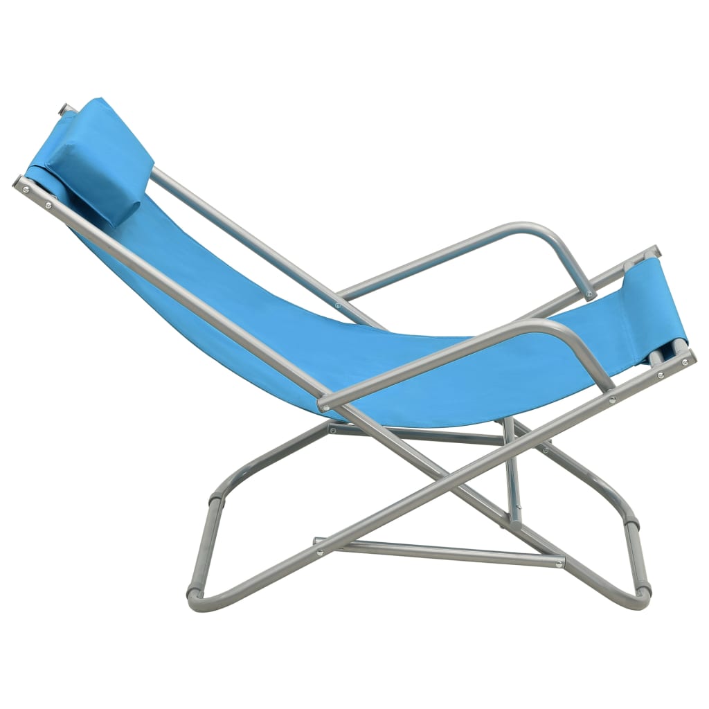 Chaises à bascule 2 pcs Acier Bleu - 4