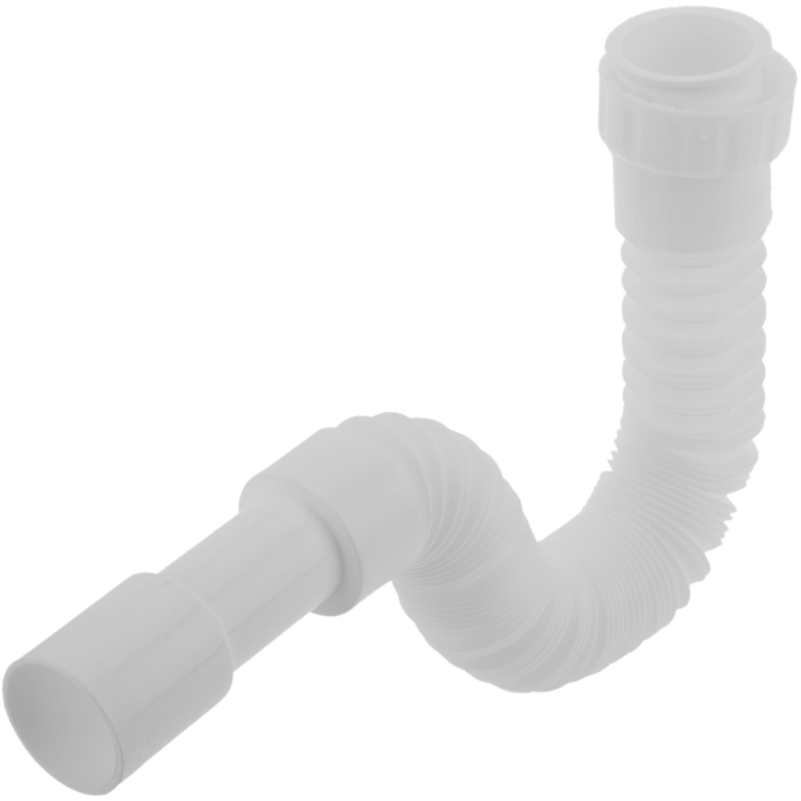 Sifón extensible de tubo de 30 a 70 cms con salida ajustable de 32 o 40 mm y tuerca de plástico de 1