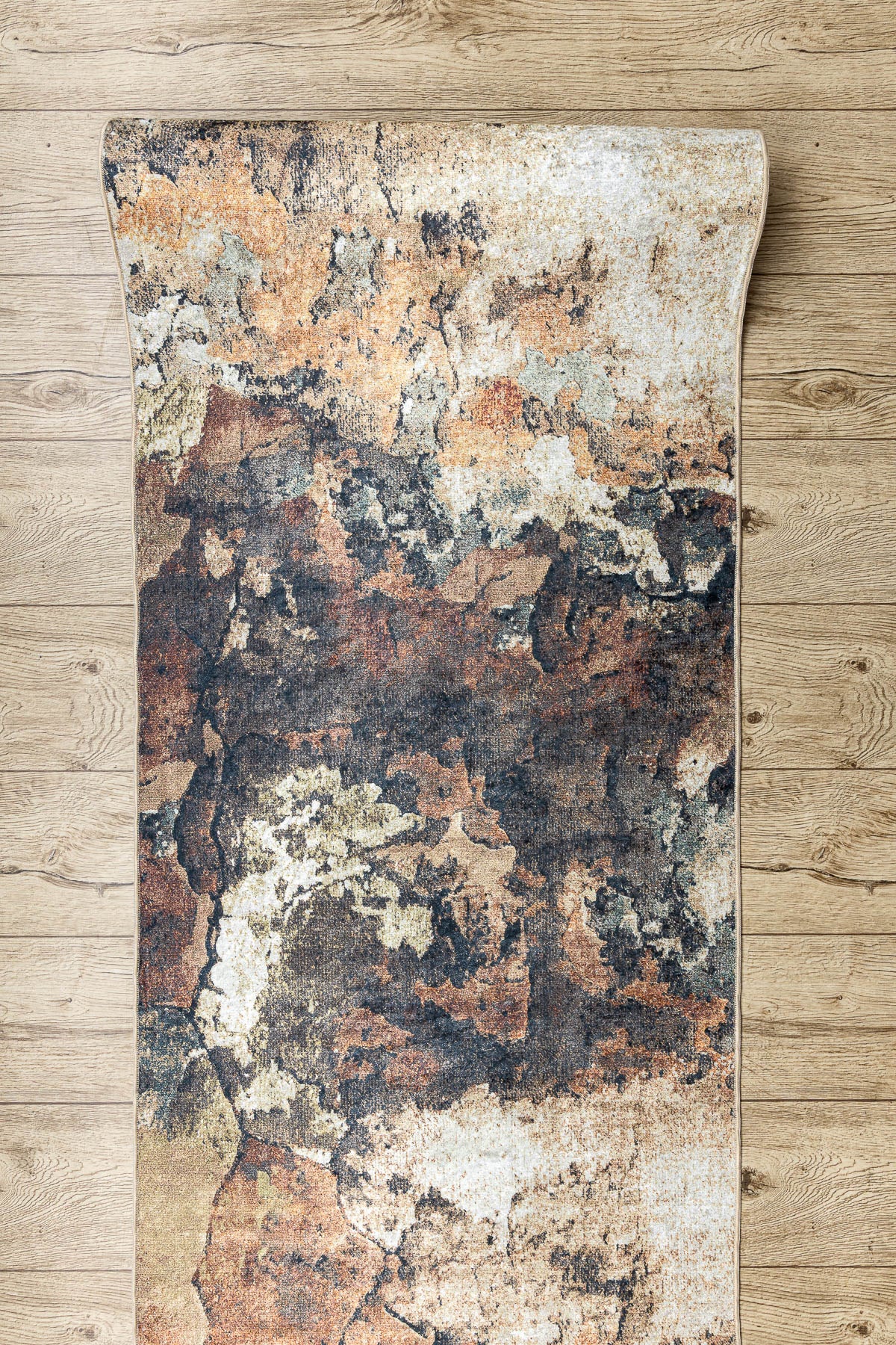 TAPIS DE COULOIR antidérapant LOTUS ABSTRACT 52910 beige lavable 60cm 60x350 cm - 4