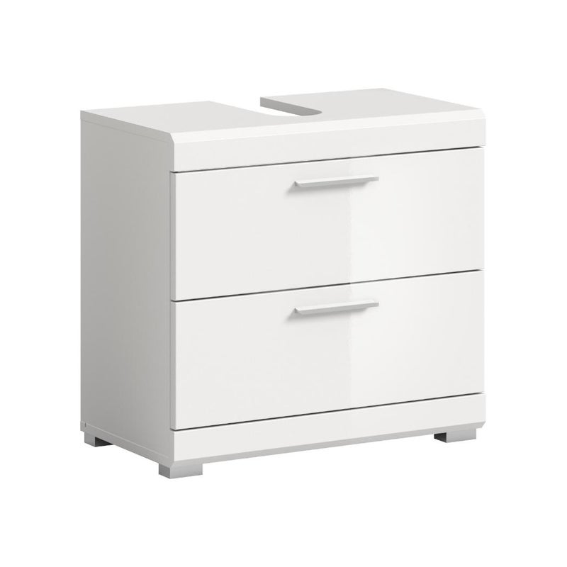 Scout szafka pod umywalkę 2 drzwi, 2 szuflady, 2 półki biały połysk, biały.