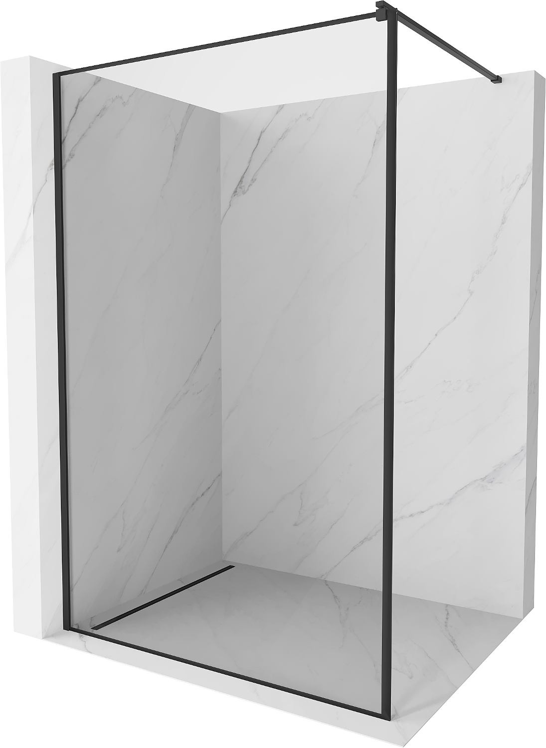 Mexen Kioto ścianka prysznicowa Walk-in 80 x 200 cm, czarna ramka 8 mm, czarna - 800-080-101-70-70