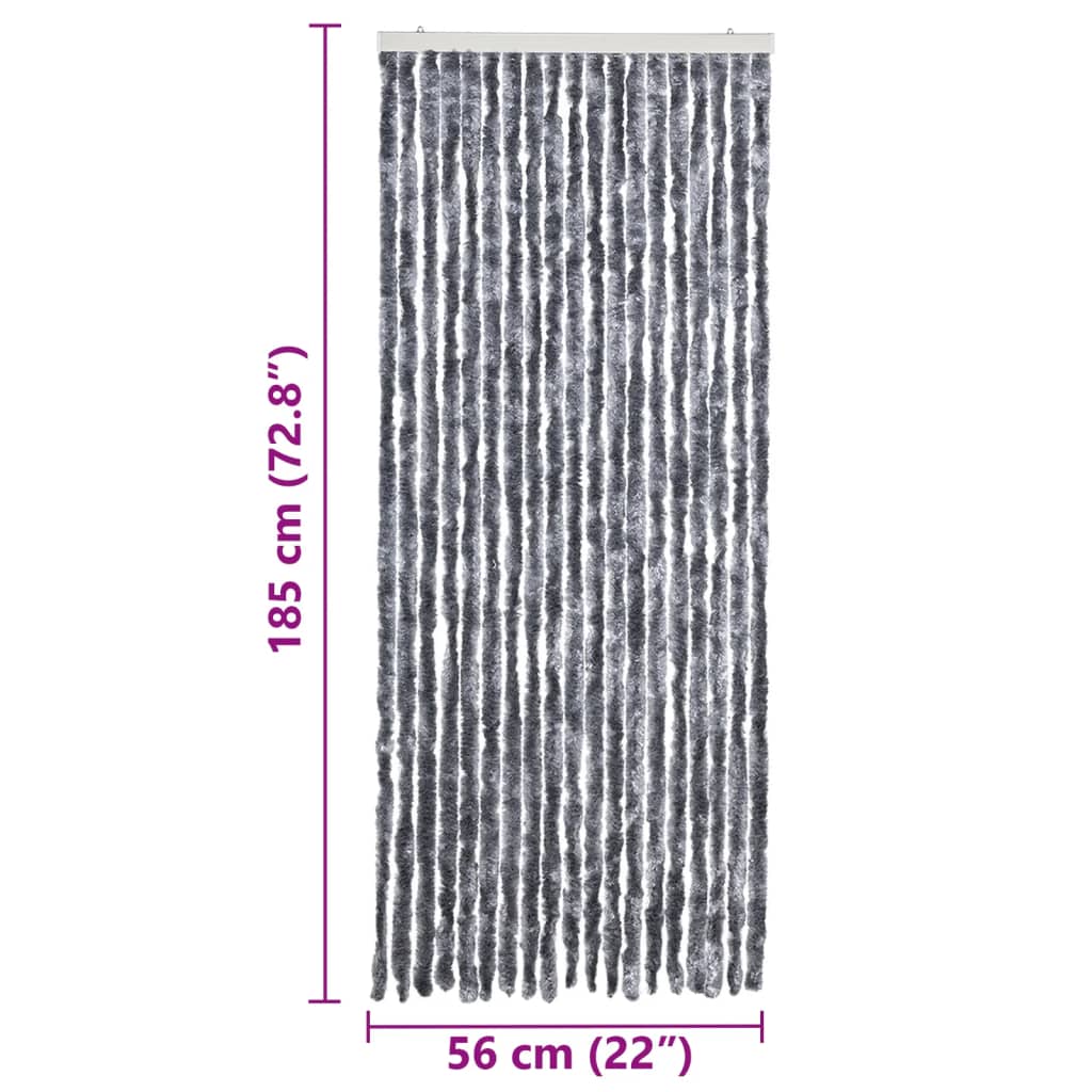 Rideau moustiquaire en chenille argentée 56x185cm - COMFORTXL - 7