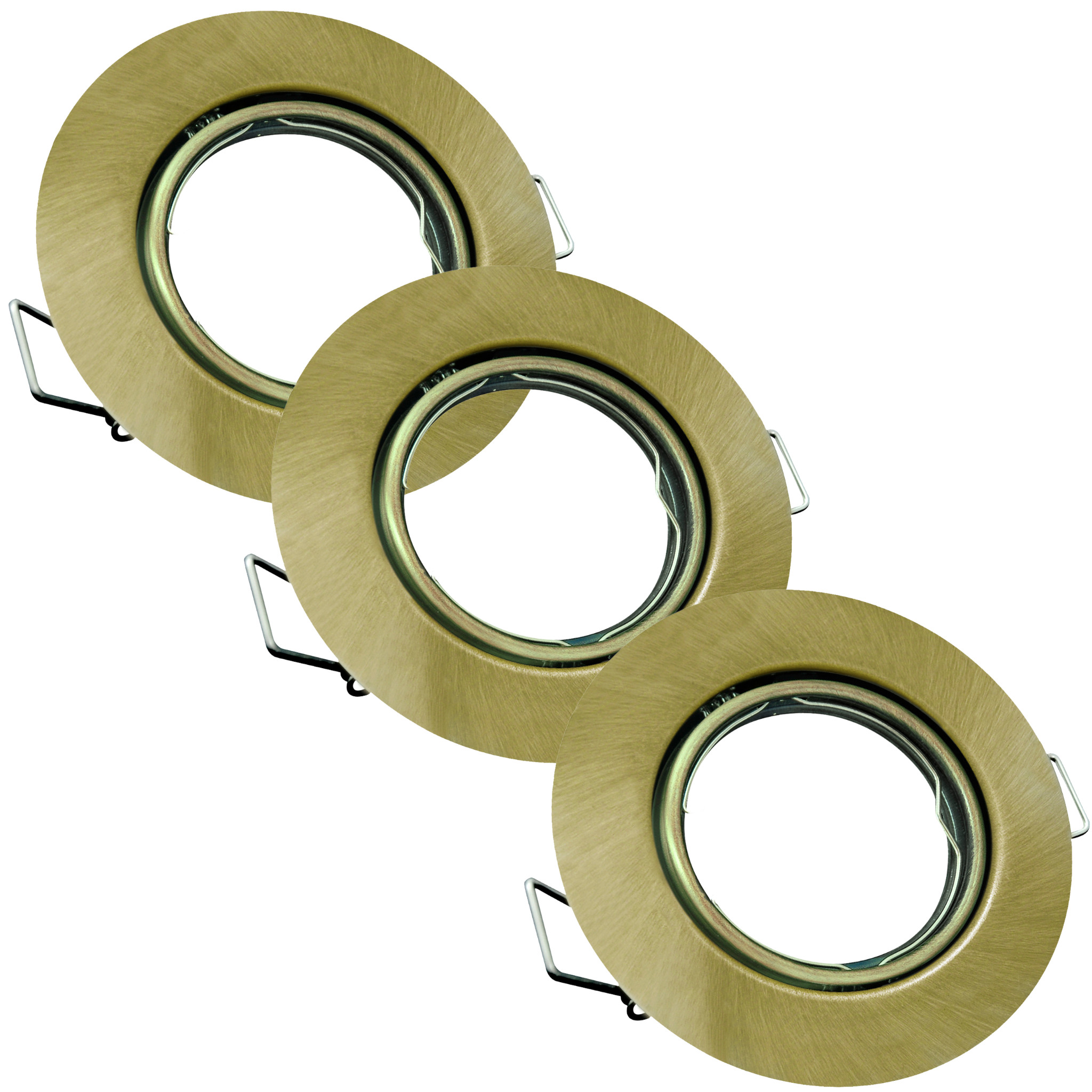 Oprawa sufitowa wpuszczana podtynkowa Opin złota patyna 3xMR16x8W okrągła ruchoma IP20 wym: 2,5 x 9,5 x 9,5 cm metal Polux