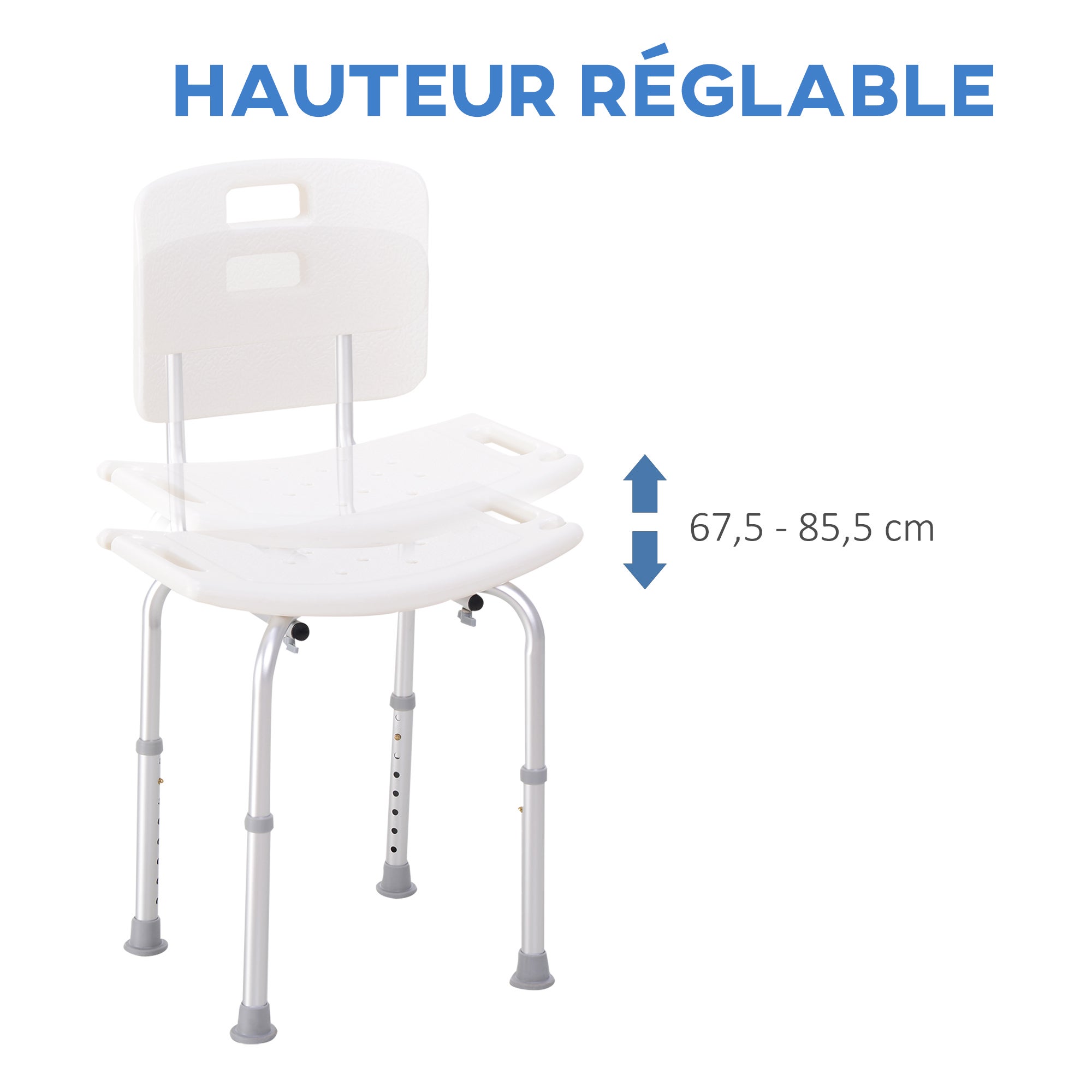 chaise de douche Aluminium HOMCOM - 5