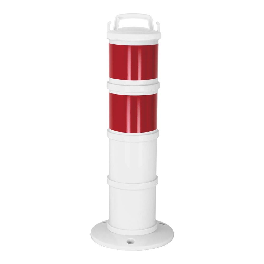 Deux Bandes Rouges Balise de signalisation modulable Blanche avec deux bandes ...