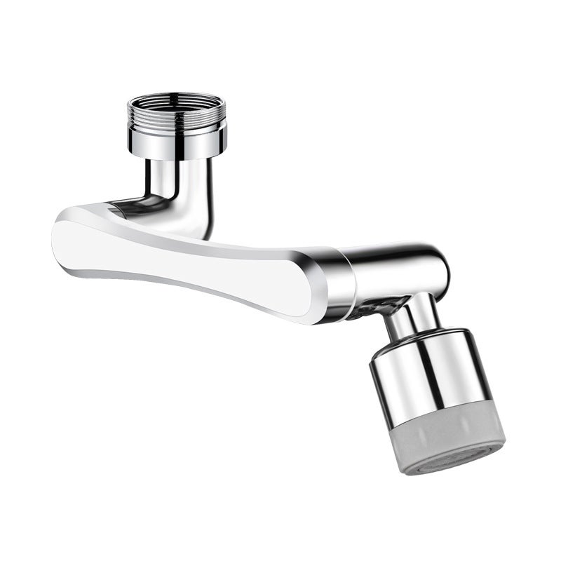 Obrotowy, wielofunkcyjny kran przedłużający o 1440 stopni, kran perlatorowy z dwoma sposobami odpływu wody do kuchni i łazienki – srebrny