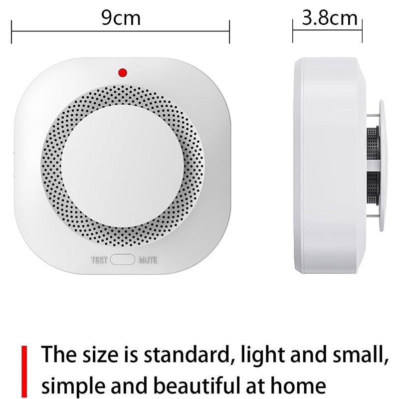 2pcs Alarme Incendie sans Fil pour Maison -Détecteur de Fumée 360° Intelligent, Alerte Anti-Feu pour Appartement/Bureau - Installation Rapide - 2