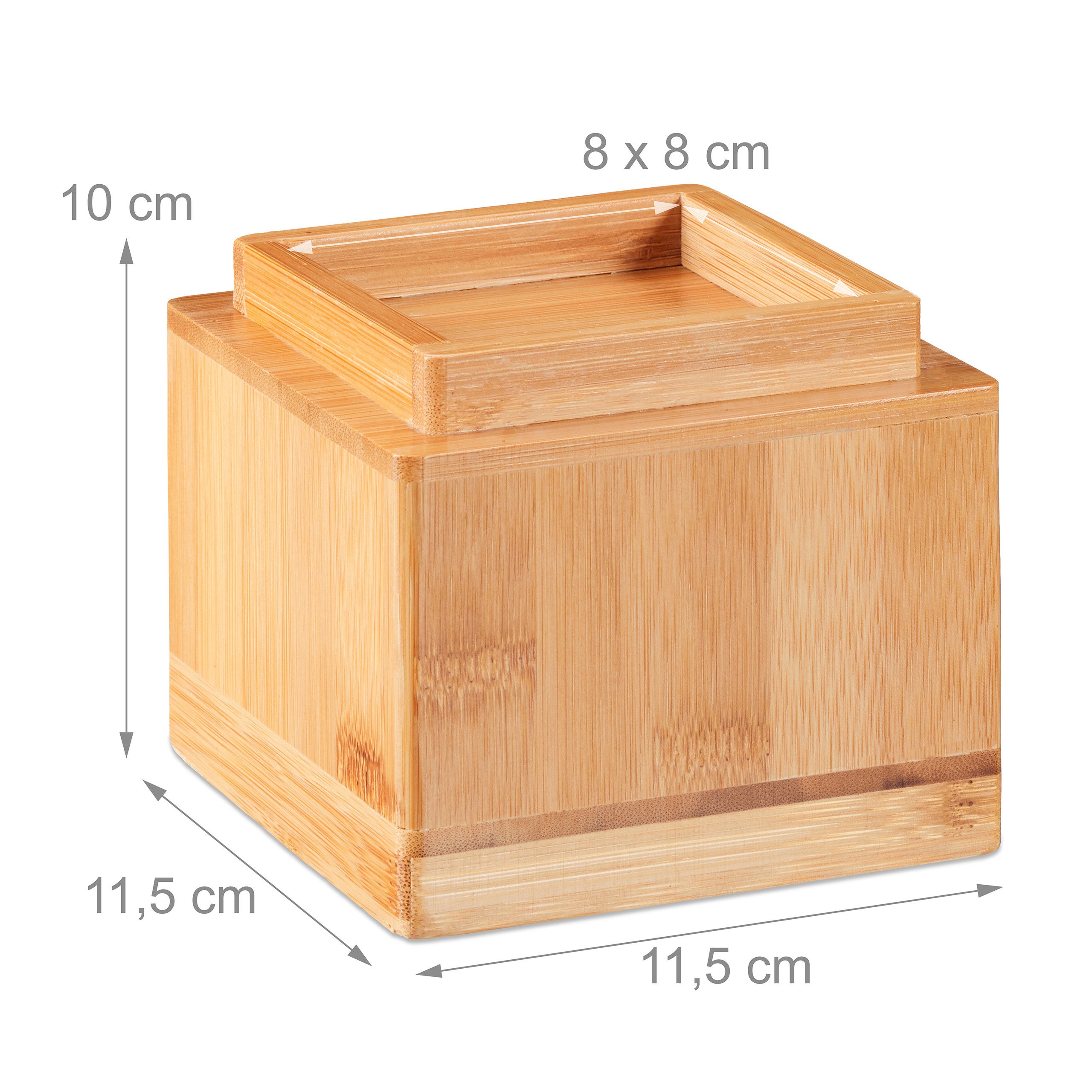 Rehausseurs de meuble en lot de 4, Élévateurs d’env. 8,5 cm, tables, autres meubles, 10x11,5x11,5 cm, naturel, Relaxdays - 4