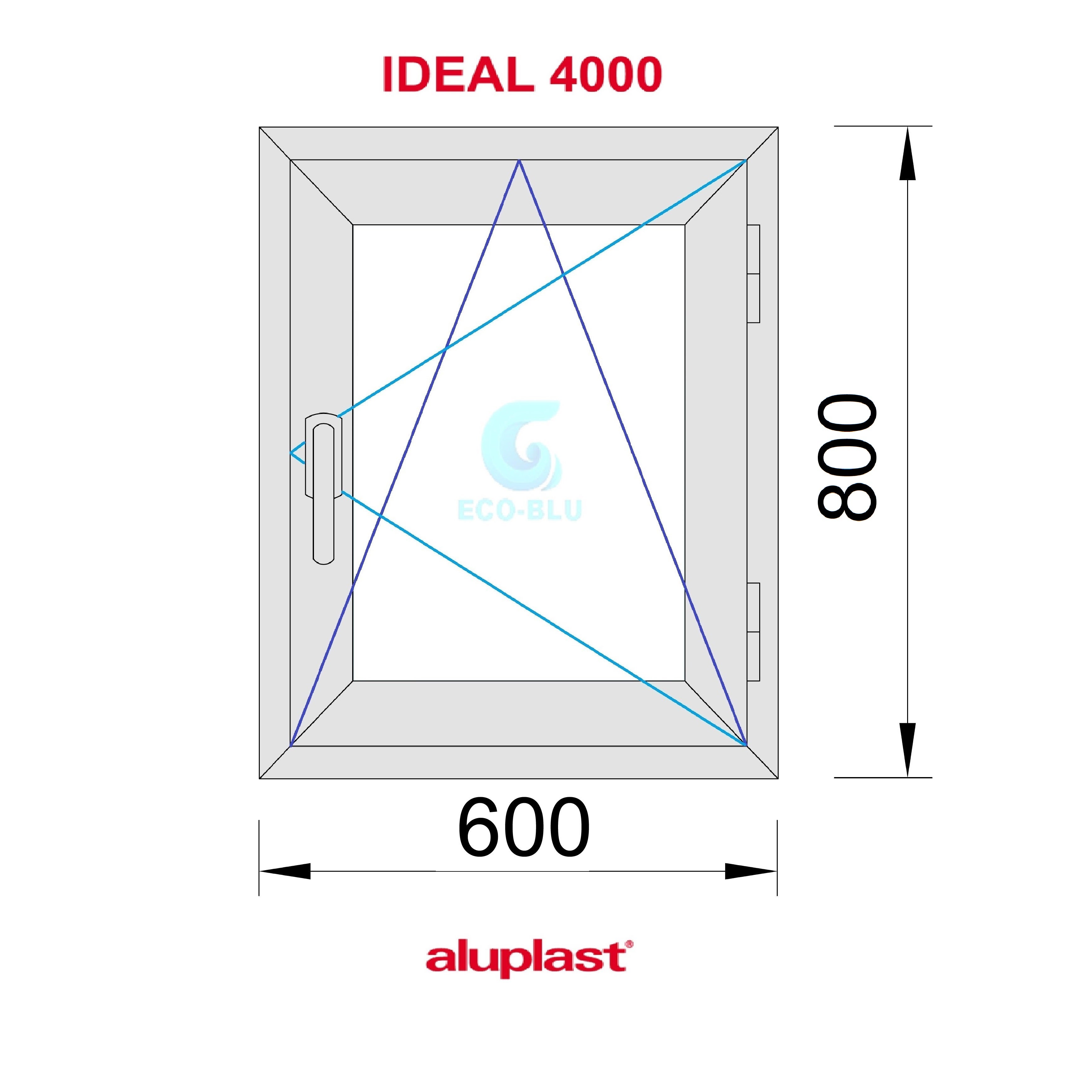 Ventana PVC 600x800 Blanca Oscilobatiente Derecha Vidrio Mate - 4