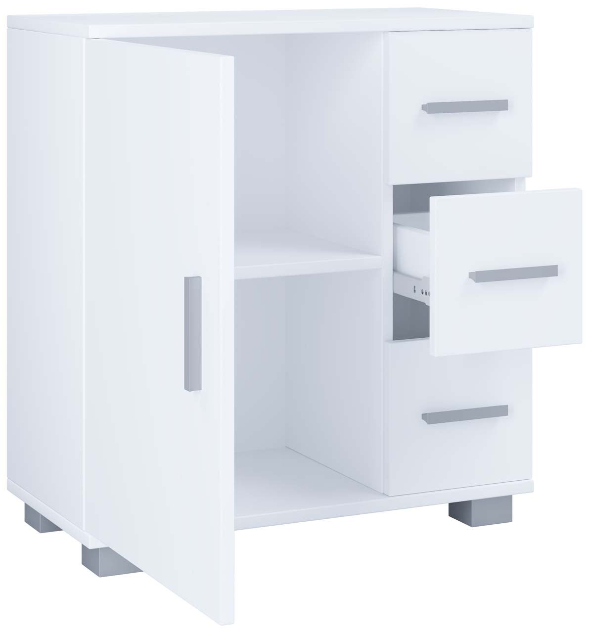 VCM Armoire de salle de bain Zalo Blanc H. 65 x B. 60 x T. 30 cm - 5