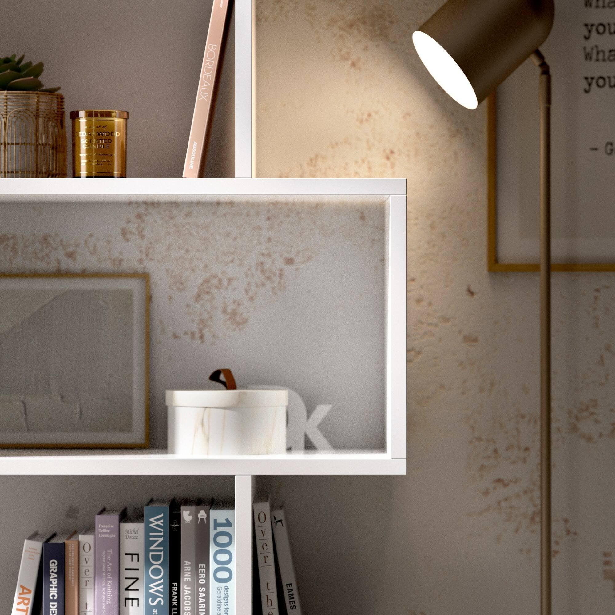 Etagère haute TOMINI - 6 cases - Coloris : Blanc - 4