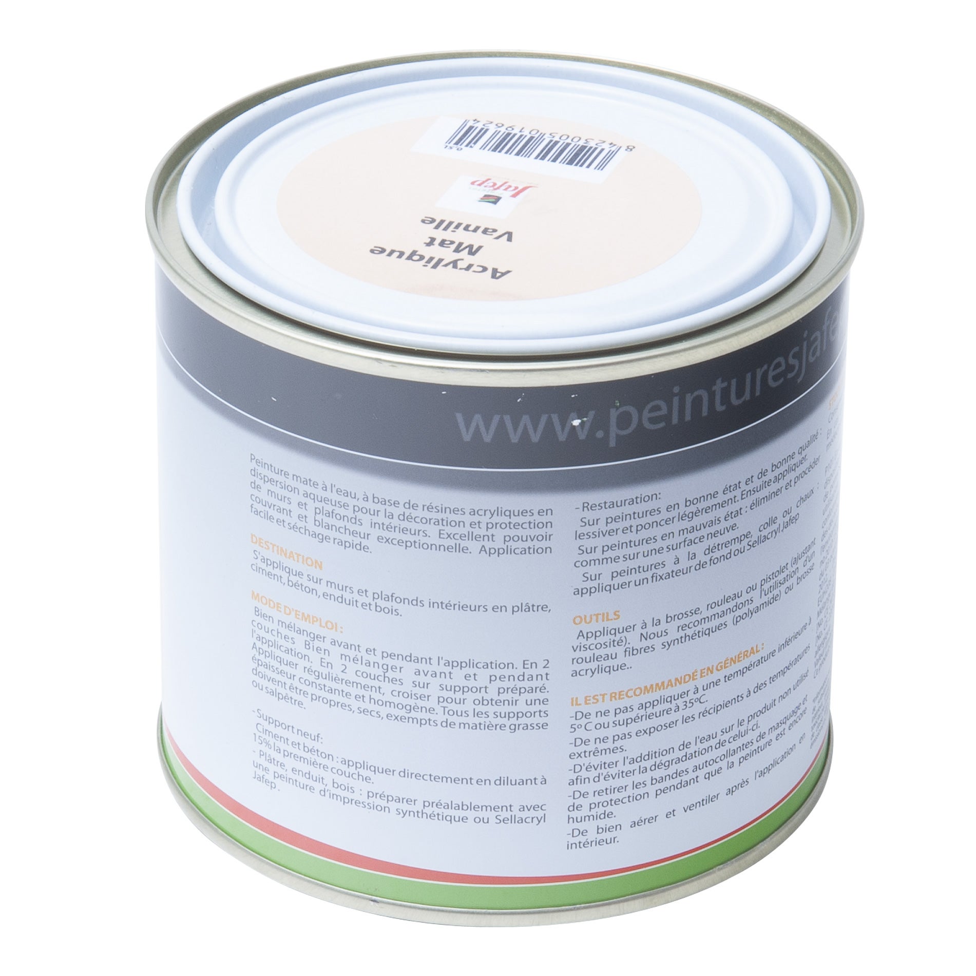 Peinture acrylique mat vanille Jafep 0,5L - 2