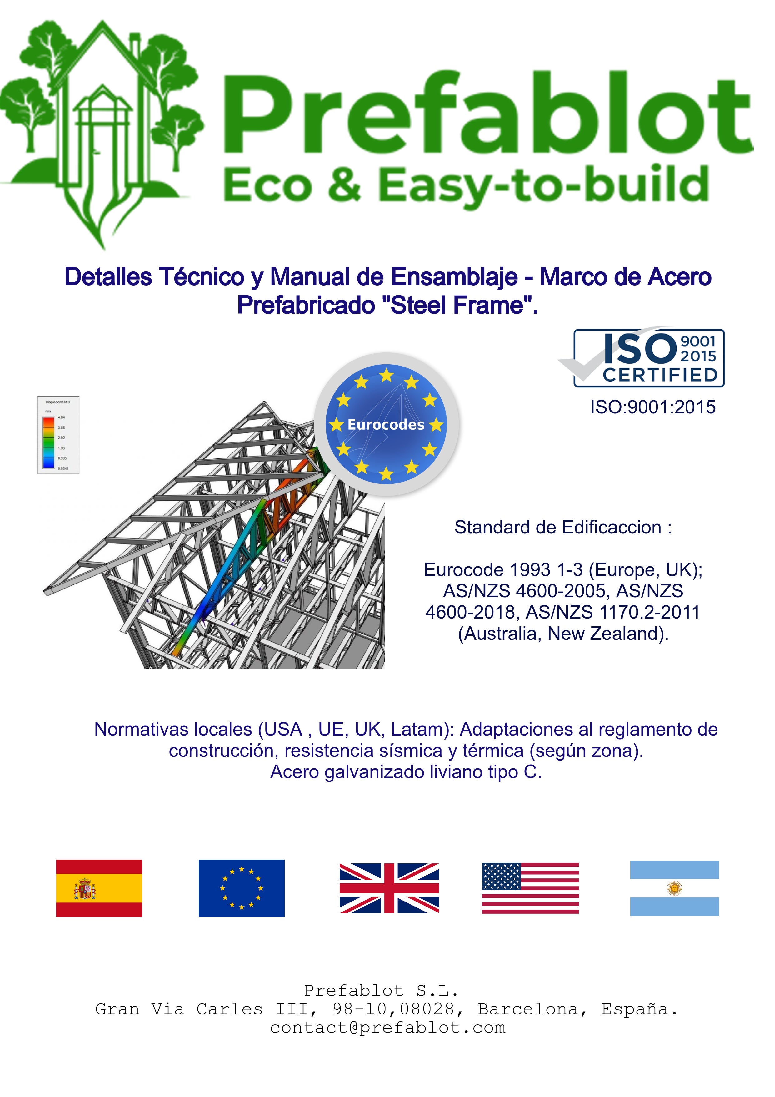 🇪🇸 Kit de Steel Frame 50m2 -Revestimiento, Aislamiento, Planos , Soporte. - 4