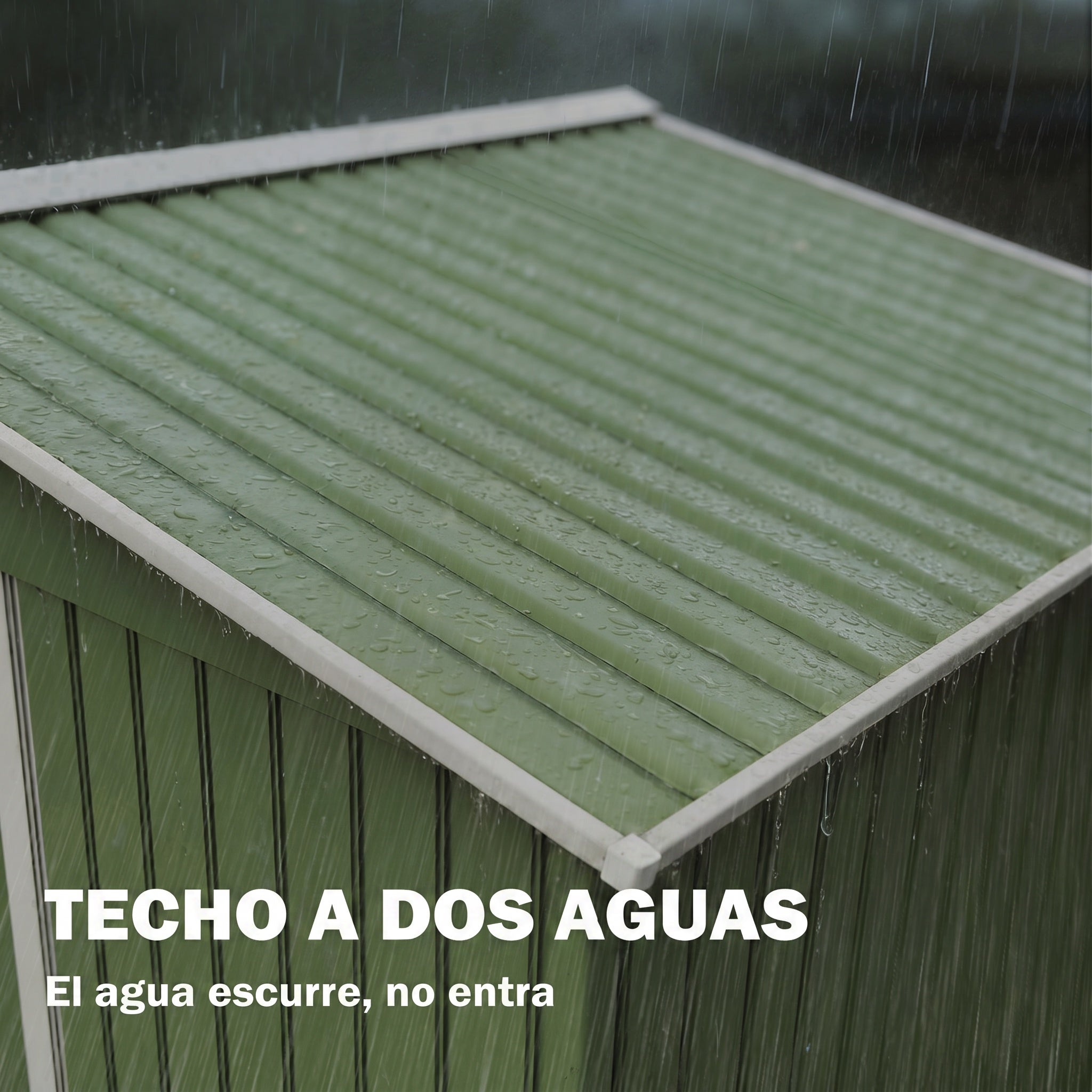 Caseta de jardín Outsunny 277x195x192 cm verde - 8