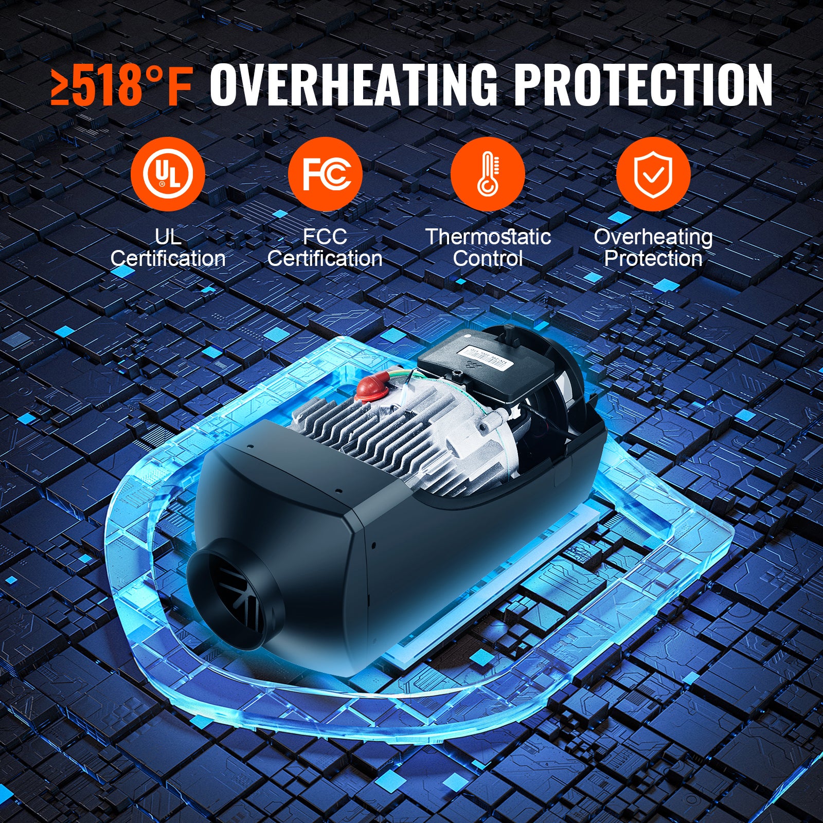 Chauffage à air diesel SucceBuy 12 V 5 kW avec écran LCD et télécommande, idéal voitures, camping-cars, bus et utilisation intérieure - 7