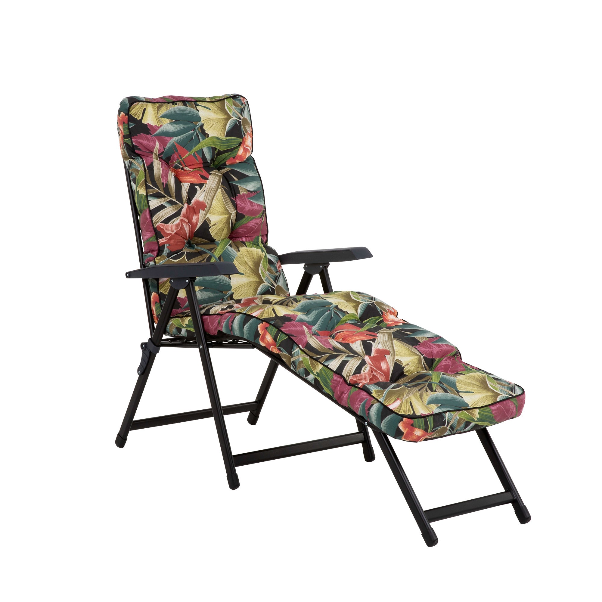 Leżak ogrodowy z podnóżkiem Lena Lounger Black Edition wielokolorowy Patio