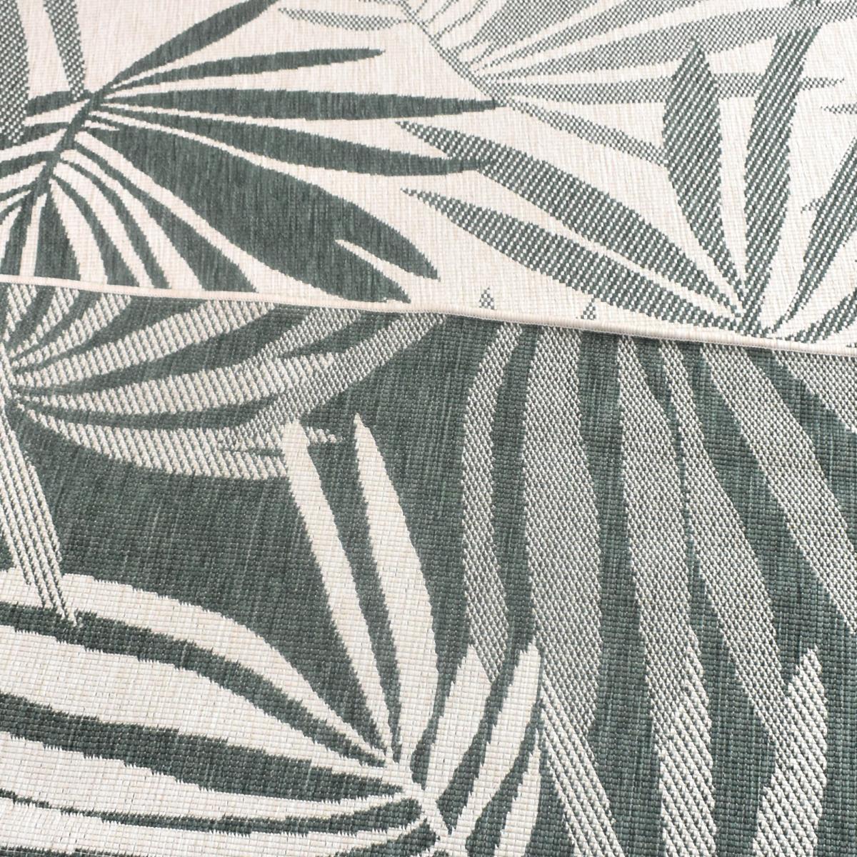 Tapis extérieur, kilim reversible 120x170 LYN2 AM REVERSIBLE vert et crème - 7