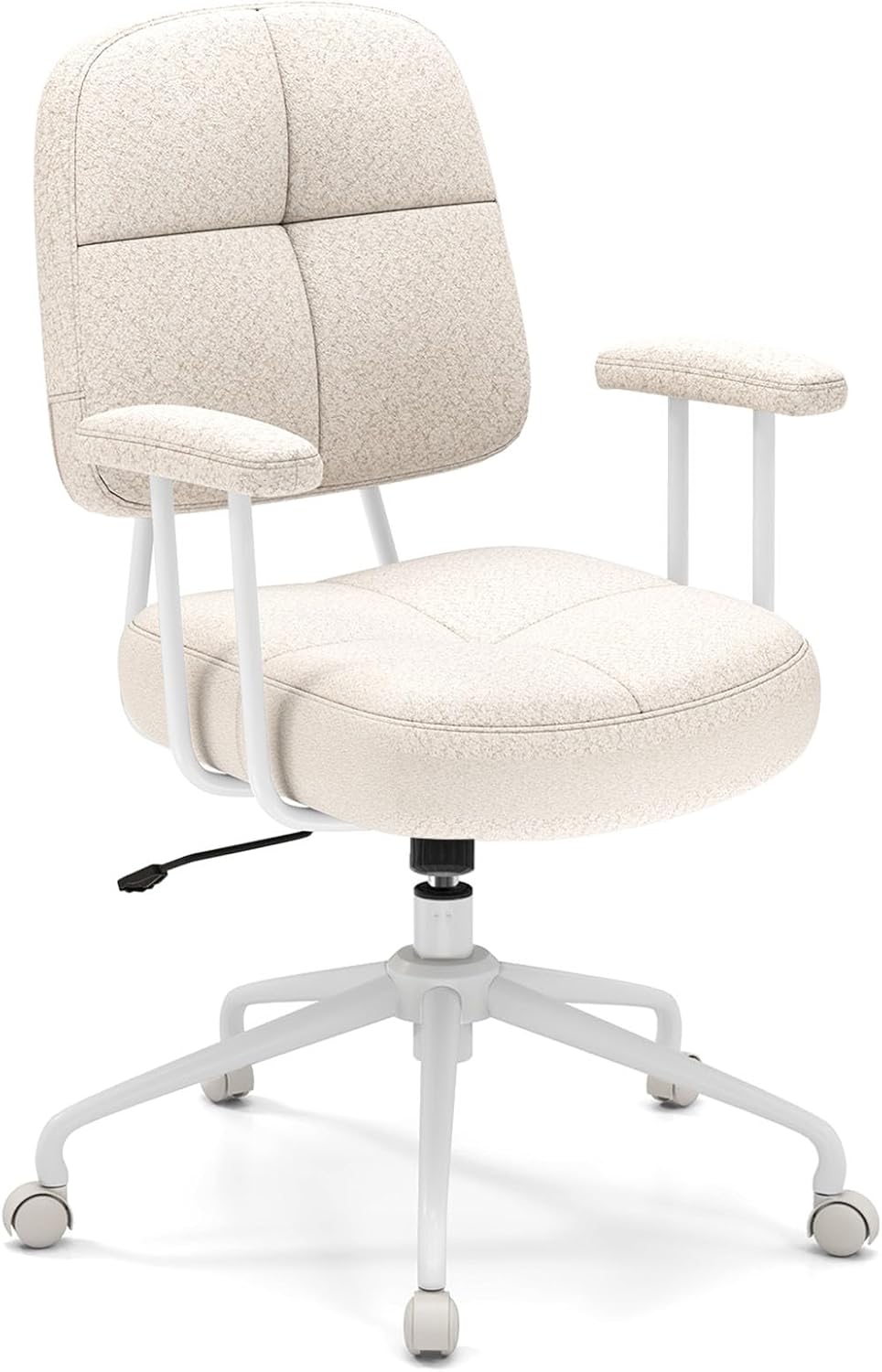 Krzesło biurowe, ergonomiczne krzesło obrotowe z podłokietnikami i kółkami, z regulacją wysokości, funkcja przechylania