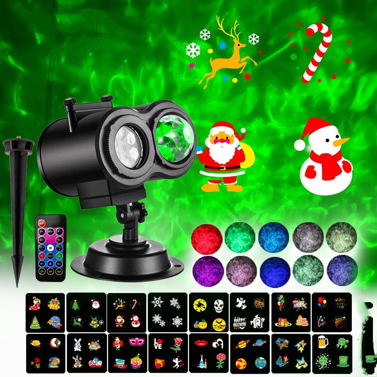 Projecteur Noel Exterieur Intérieur avec 12 Diapositives 10 Couleurs Effet de Vague d'ea - 2