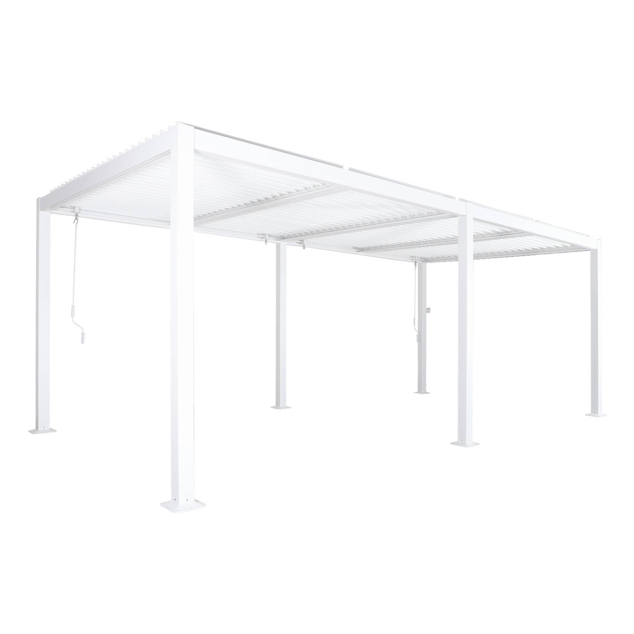 Pérgola bioclimática alumínio e aço lâminas orientáveis 3x6m Palace, Palace 3x6m, Branco, 574x292x231 cm - 3