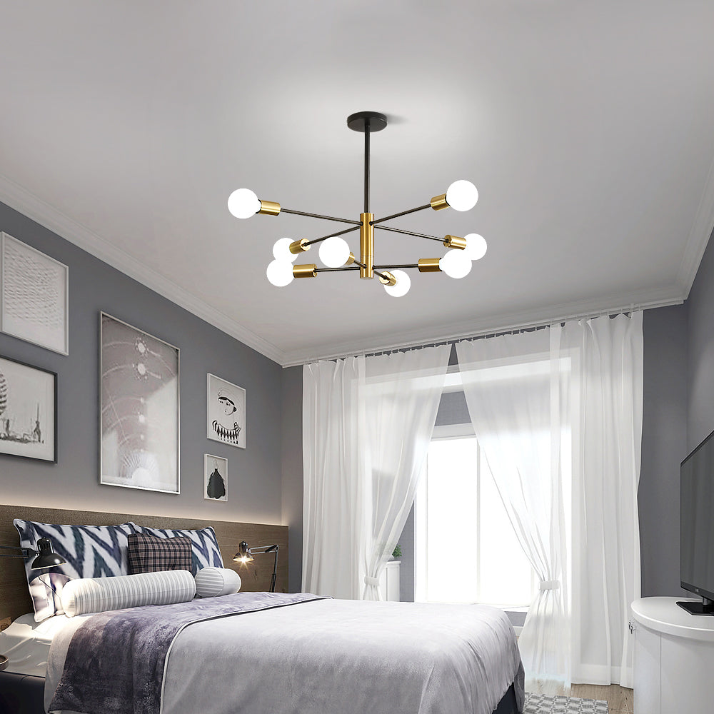 GOECO Suspension Vintage, Lustre industriel noirs E27, Plafonnier à angle réglable à 180 °, Lumières vintage pour salon cuisine chambre salle à mange - 3