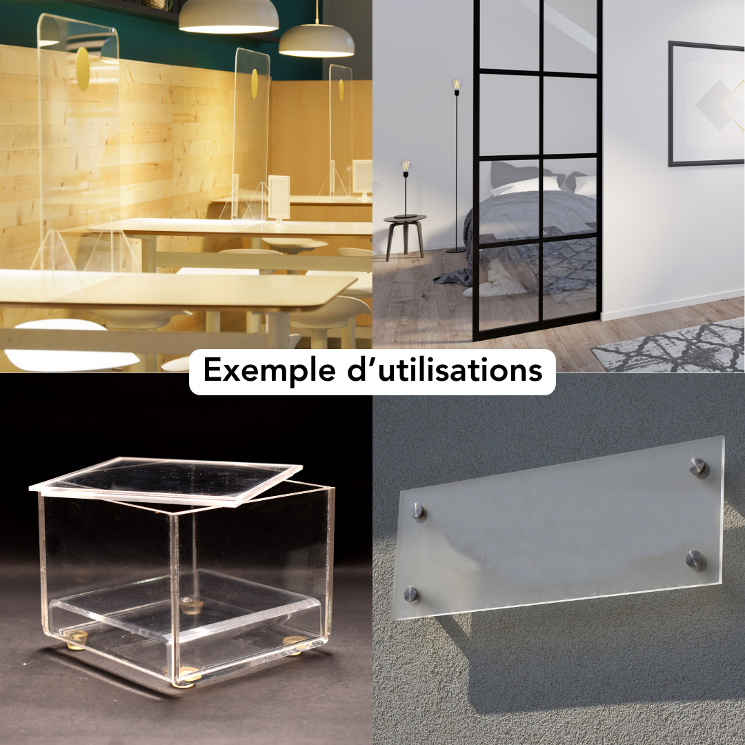 Lot 10 plaques verre acrylique transparent 1,5 mm - 16x16 cm (160x160 mm) - Cadre verre synthétique - Plaque PMMA XT - 5