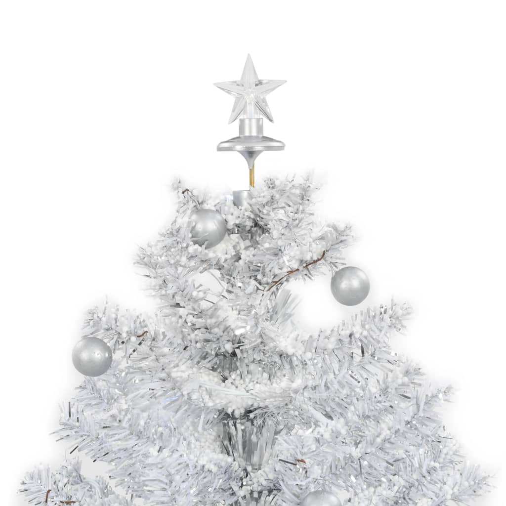 Maison Exclusive - Albero di Natale con Neve e Base a Ombrellone Bianco 75 cm - 4