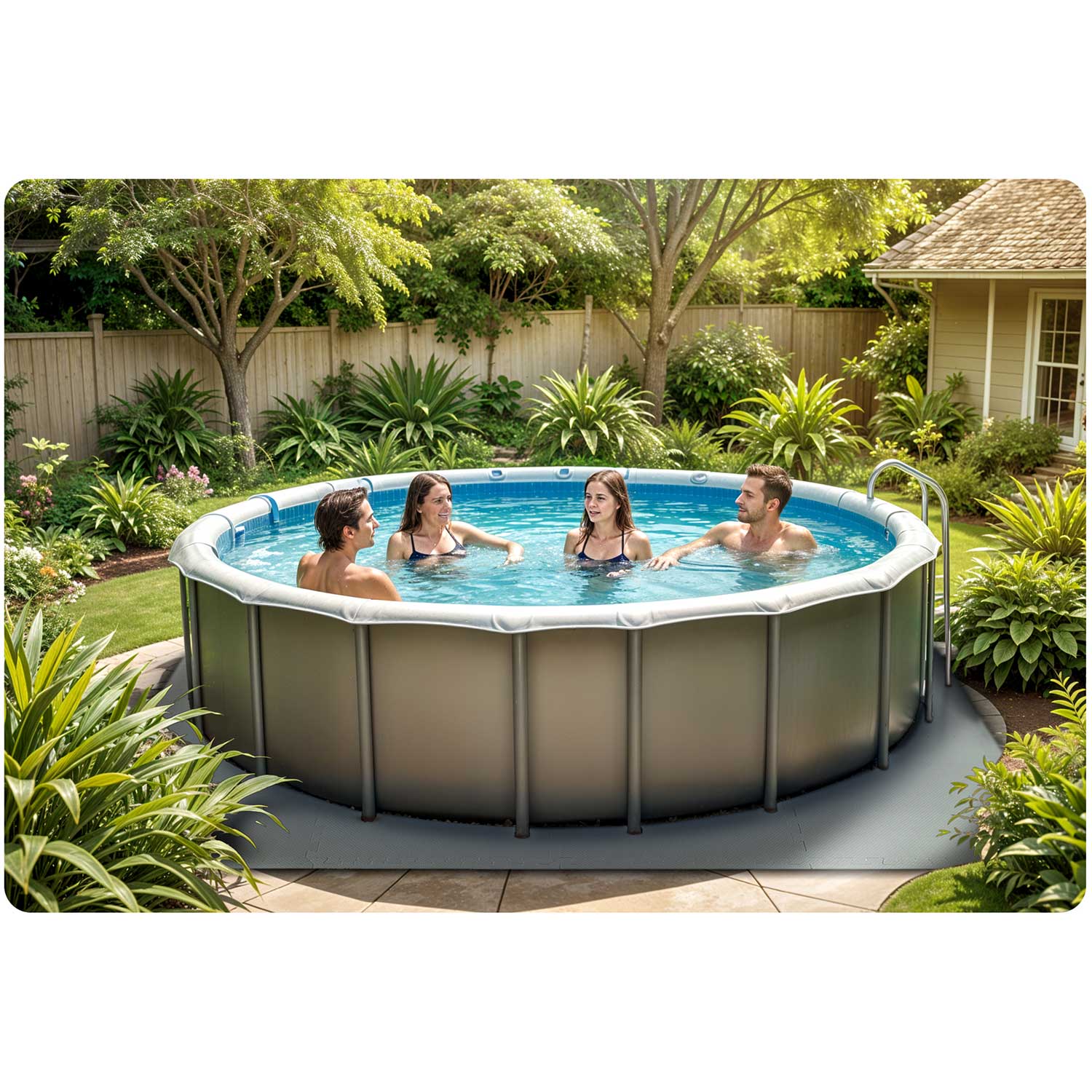 Tapis en mousse pour le puzzle de la piscine 50 x 50 cm 8 pièces - 4