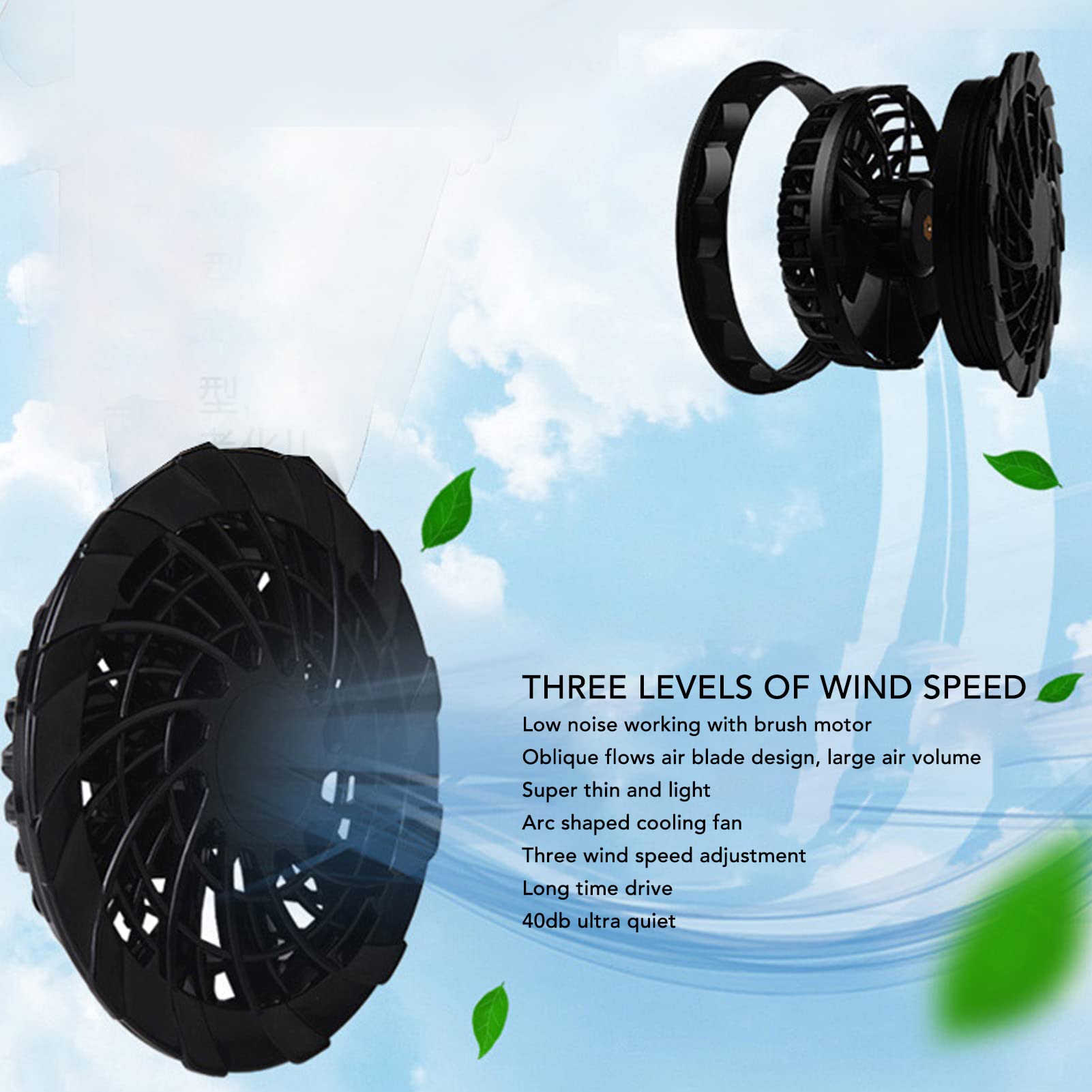 Gilet rafraîchissant d'été avec 2 ventilateurs, vêtements climatisés alimentés par batterie, vêtements climatisés microporeux réglables à 3 niveaux po - 4