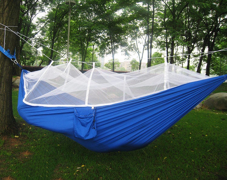 Hamac de camping récréatif portable léger jusqu'à 150 kg - Bleu - 1