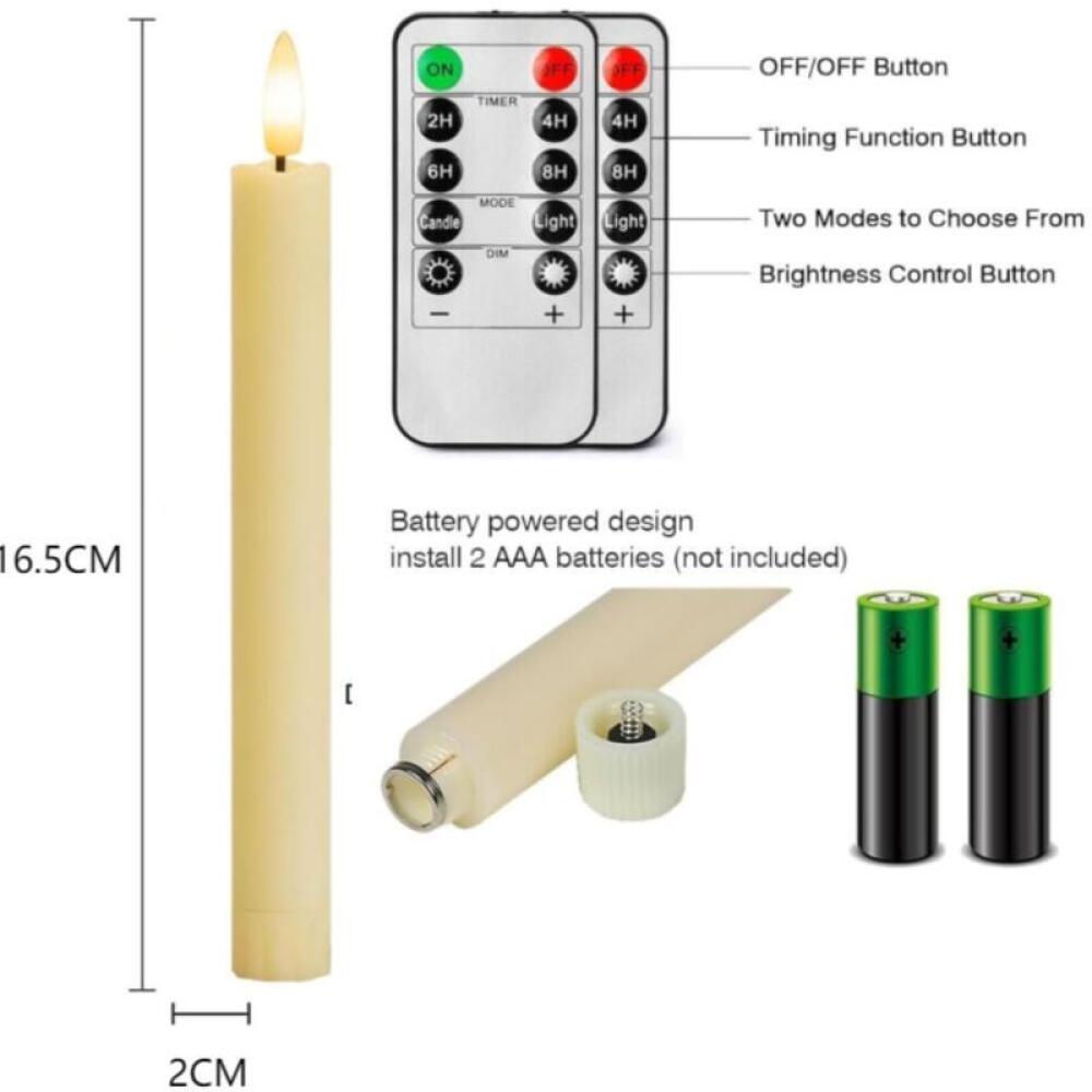 Yeelida Candele LED A Batteria Senza Fiamma Con 2 Temporizzazioni Remote Confezione