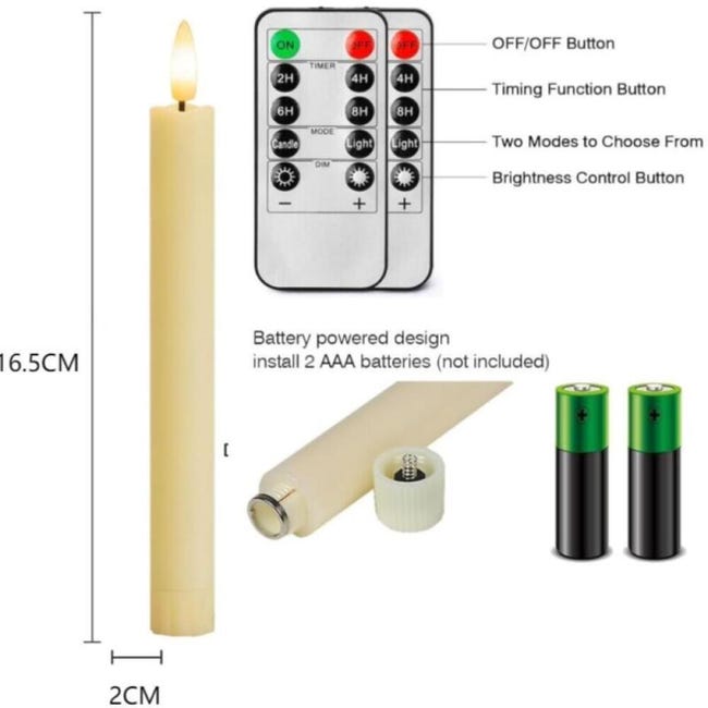 Yeelida Candele LED A Batteria Senza Fiamma Con 2 Temporizzazioni Remote Confezione Yeelida Candele LED A Batteria Senza Fiamma Con 2 Temporizzazioni Remote Confezione